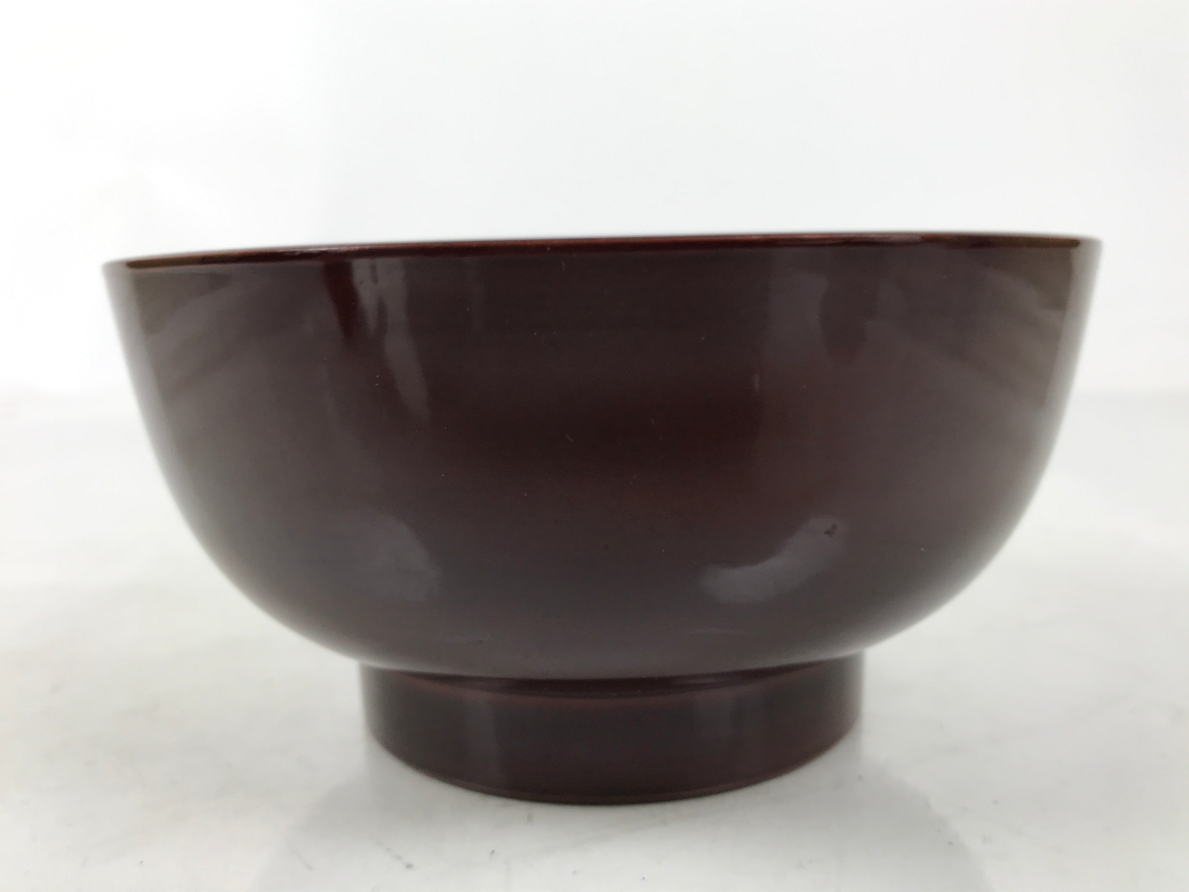 Japanese Natural Lacquered Wooden Rice Bowl Owan Vtg Wajima Nuri Red Brown LB154