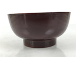 Japanese Natural Lacquered Wooden Rice Bowl Owan Vtg Wajima Nuri Red Brown LB154