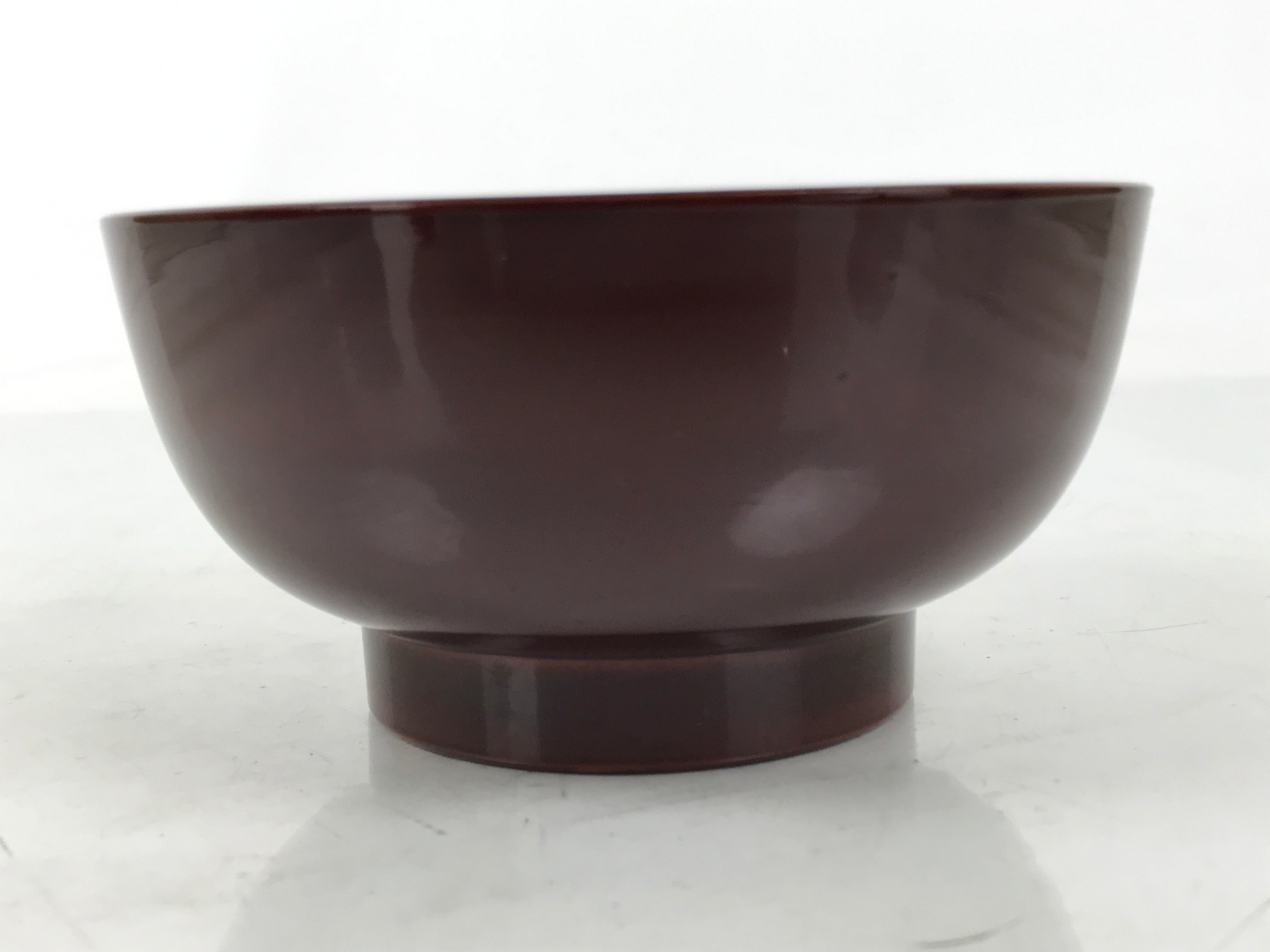 Japanese Natural Lacquered Wooden Rice Bowl Owan Vtg Wajima Nuri Red Brown LB154