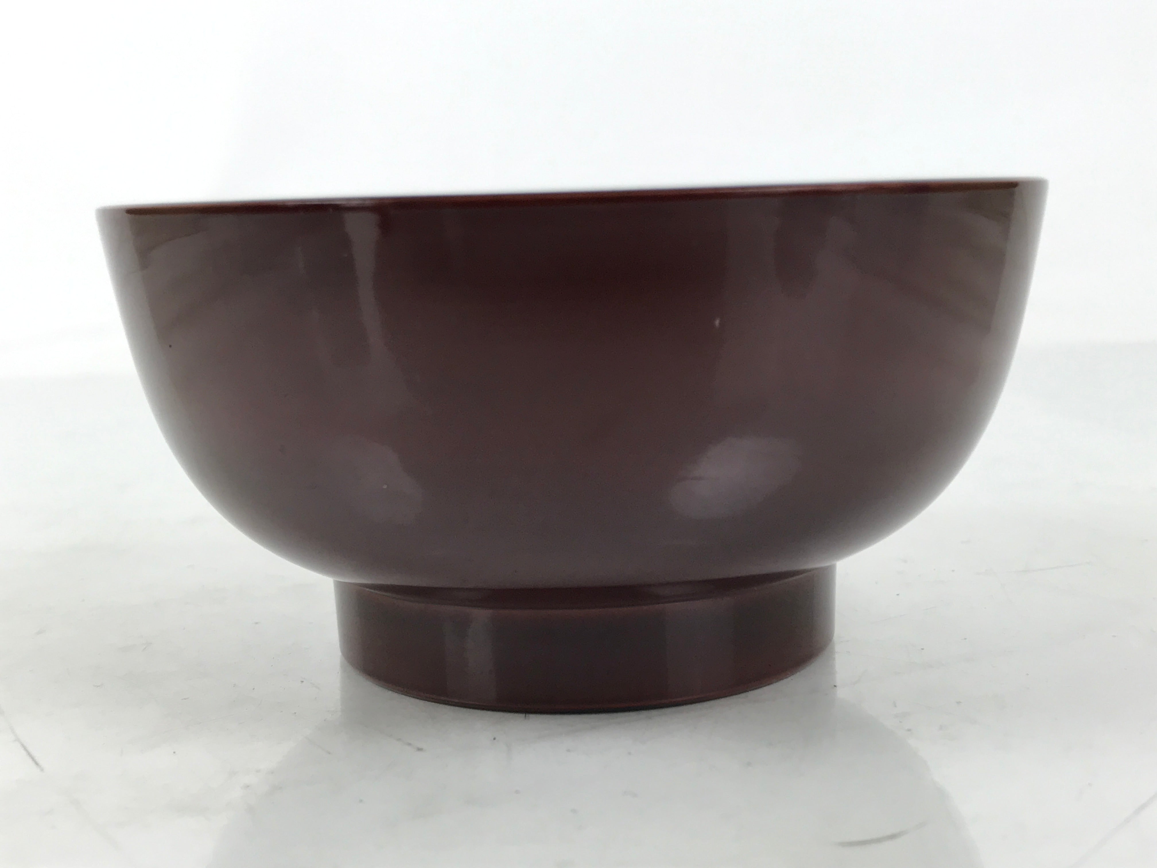 Japanese Natural Lacquered Wooden Rice Bowl Owan Vtg Wajima Nuri Red Brown LB154