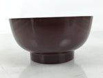 Japanese Natural Lacquered Wooden Rice Bowl Owan Vtg Wajima Nuri Red Brown LB154