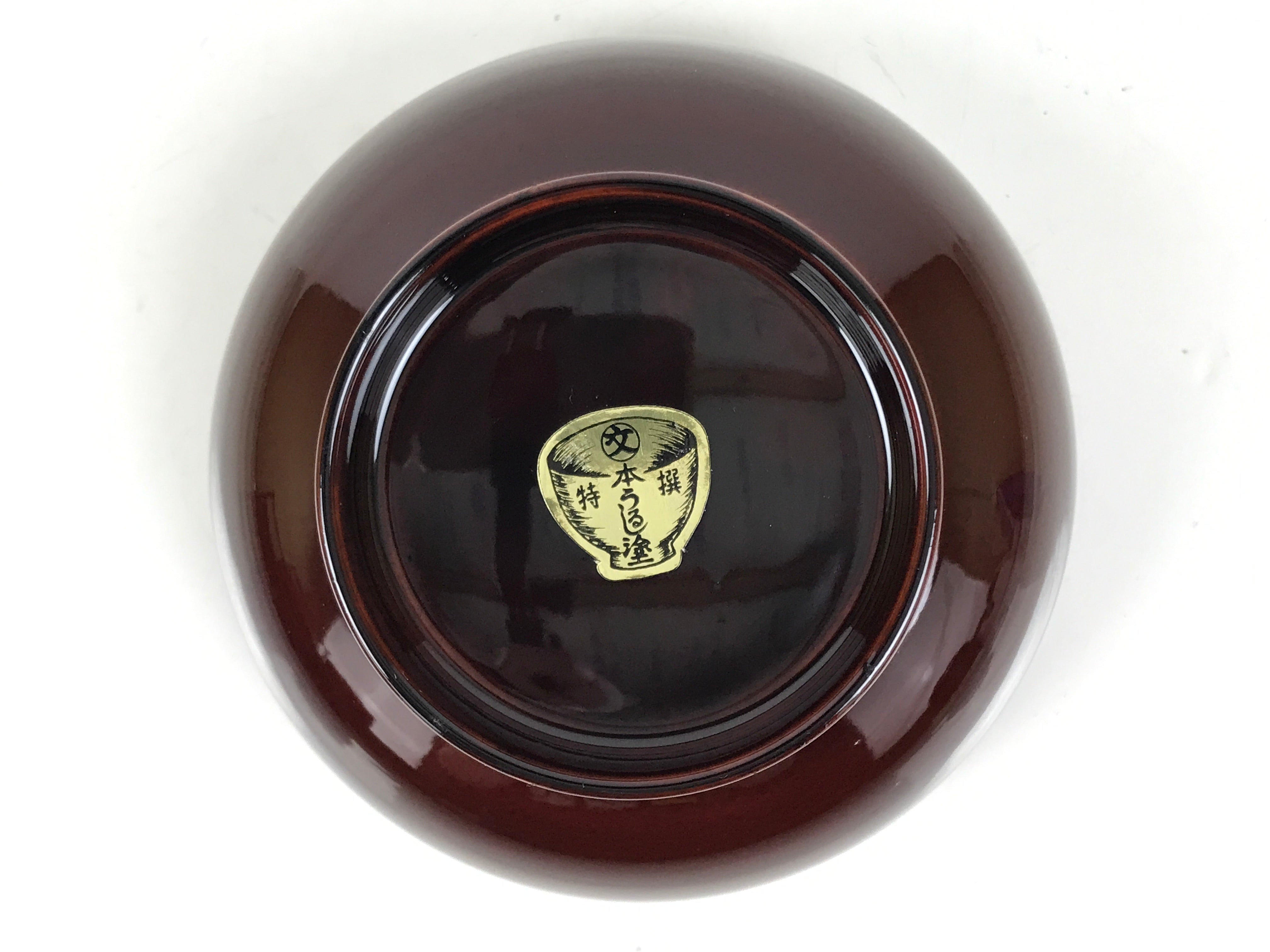 Japanese Natural Lacquered Wooden Rice Bowl Owan Vtg Wajima Nuri Red Brown LB154