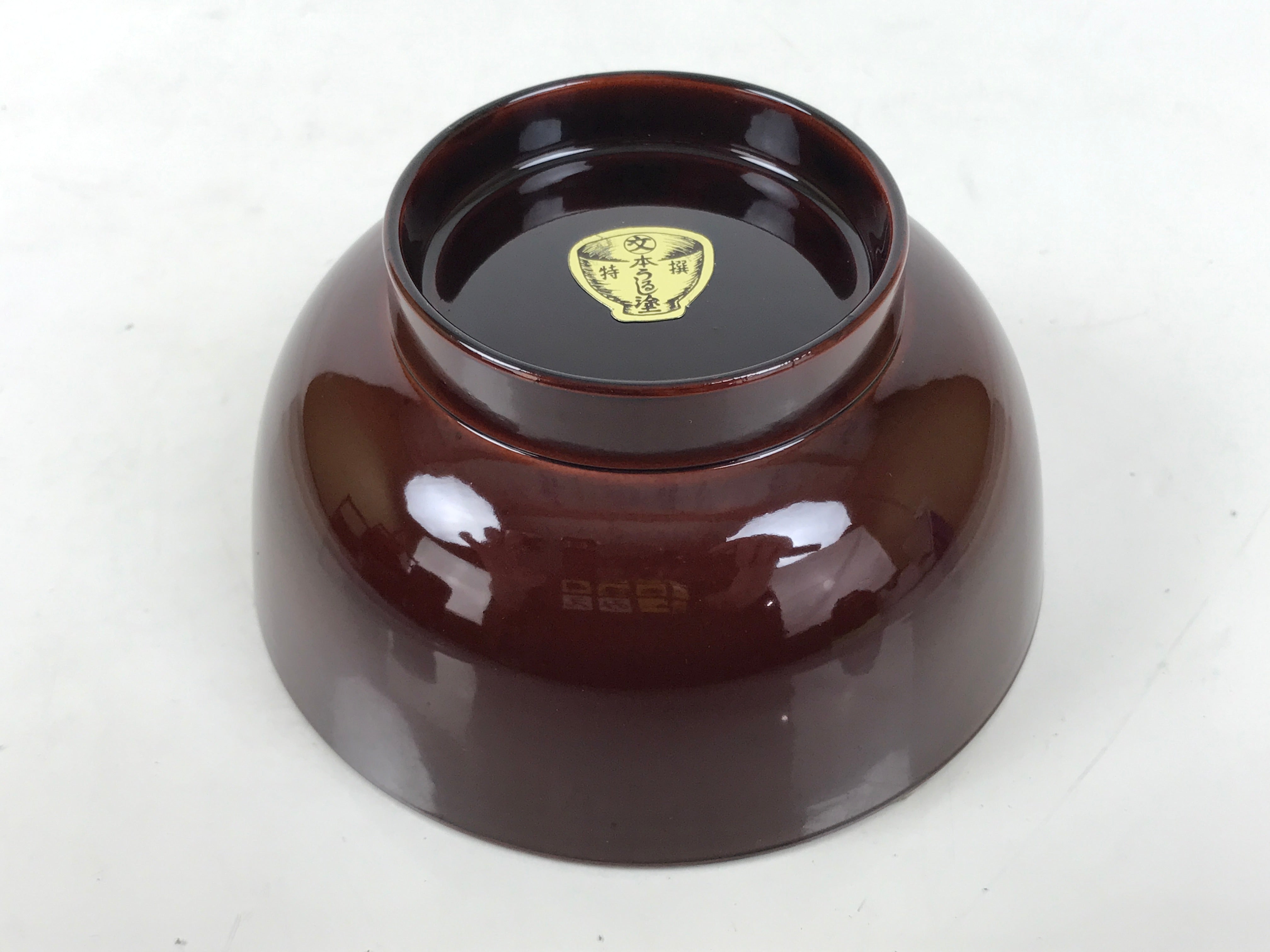 Japanese Natural Lacquered Wooden Rice Bowl Owan Vtg Wajima Nuri Red Brown LB154