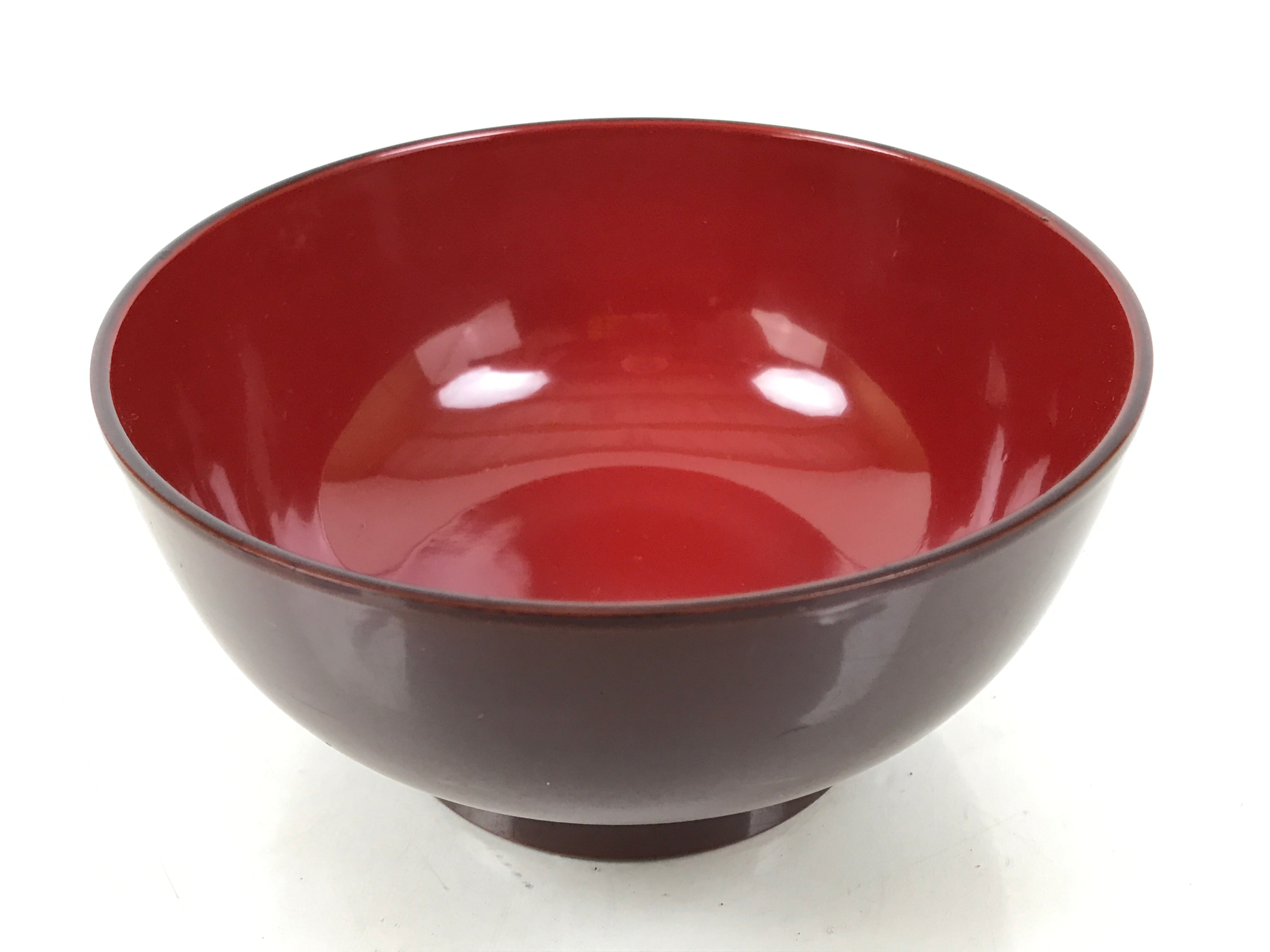 Japanese Natural Lacquered Wooden Rice Bowl Owan Vtg Wajima Nuri Red Brown LB155
