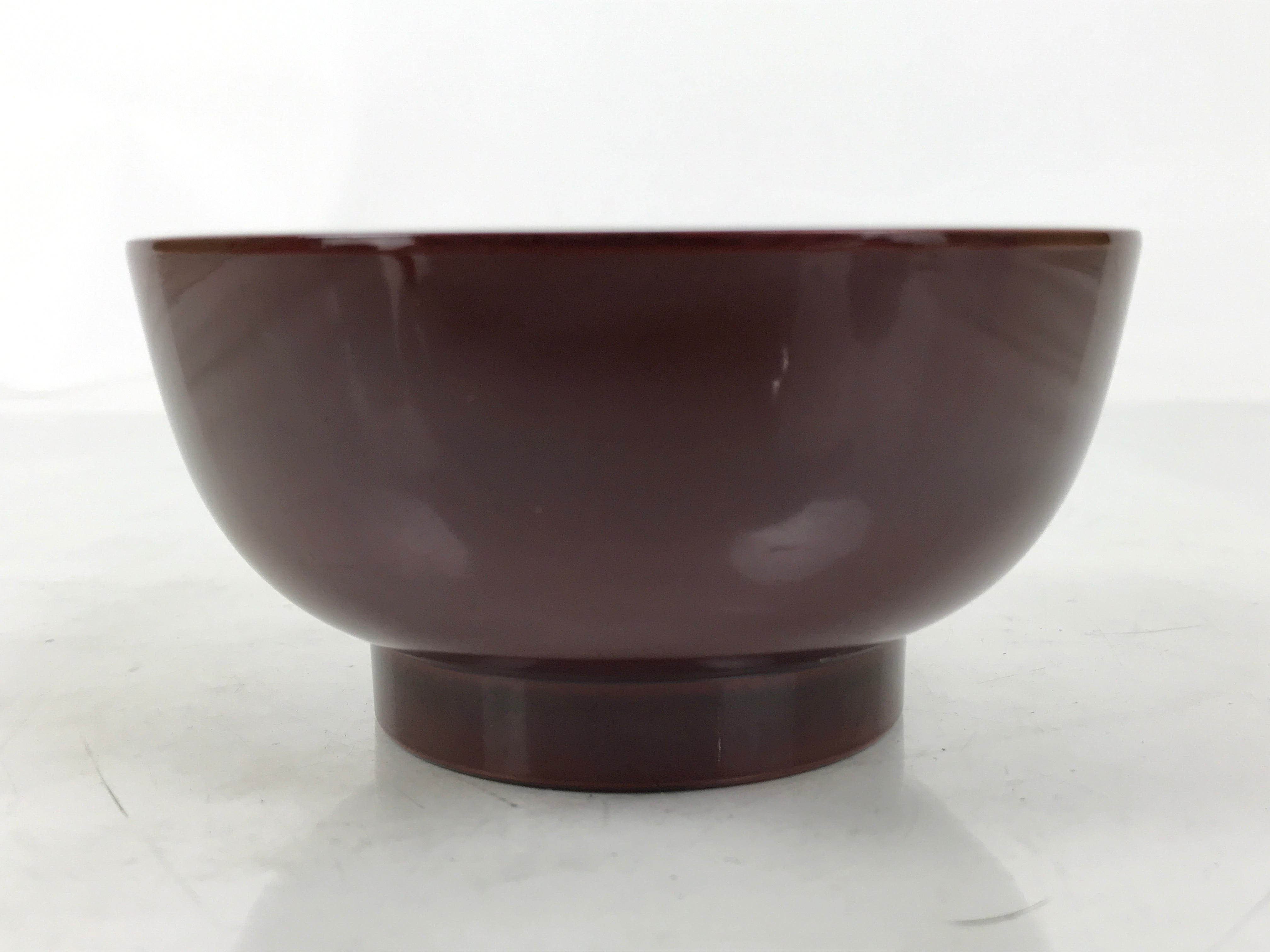 Japanese Natural Lacquered Wooden Rice Bowl Owan Vtg Wajima Nuri Red Brown LB155