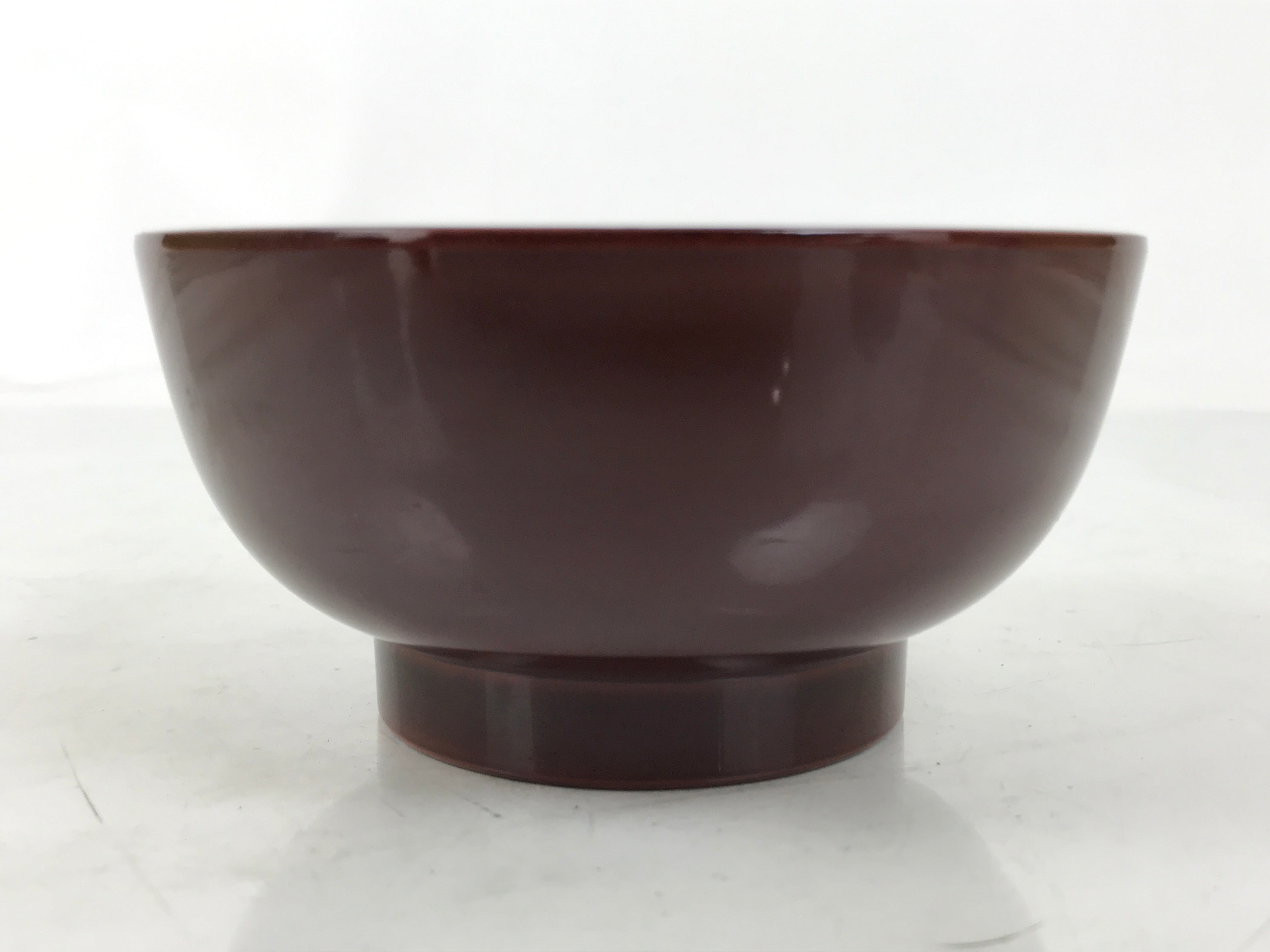 Japanese Natural Lacquered Wooden Rice Bowl Owan Vtg Wajima Nuri Red Brown LB155