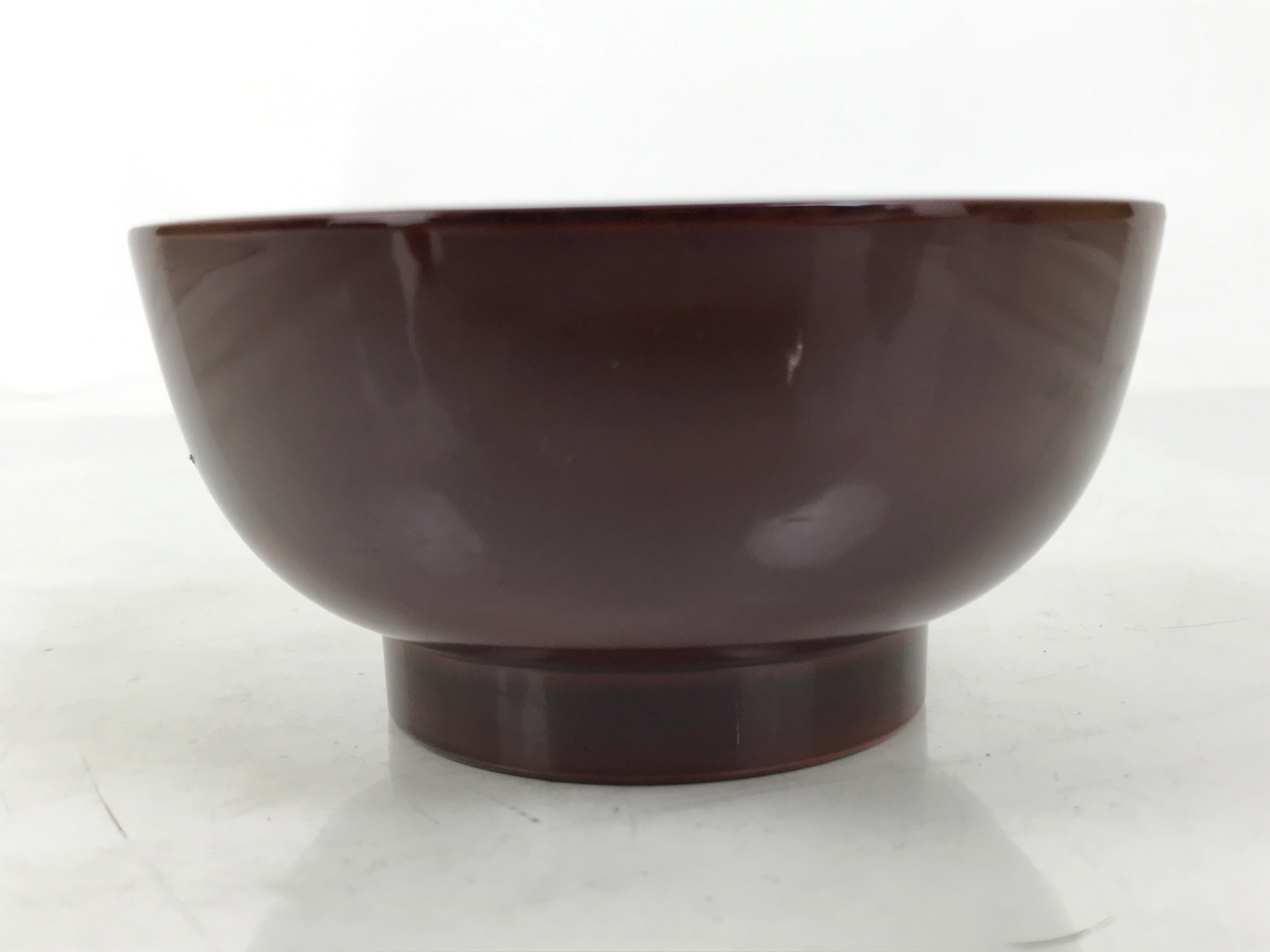 Japanese Natural Lacquered Wooden Rice Bowl Owan Vtg Wajima Nuri Red Brown LB155