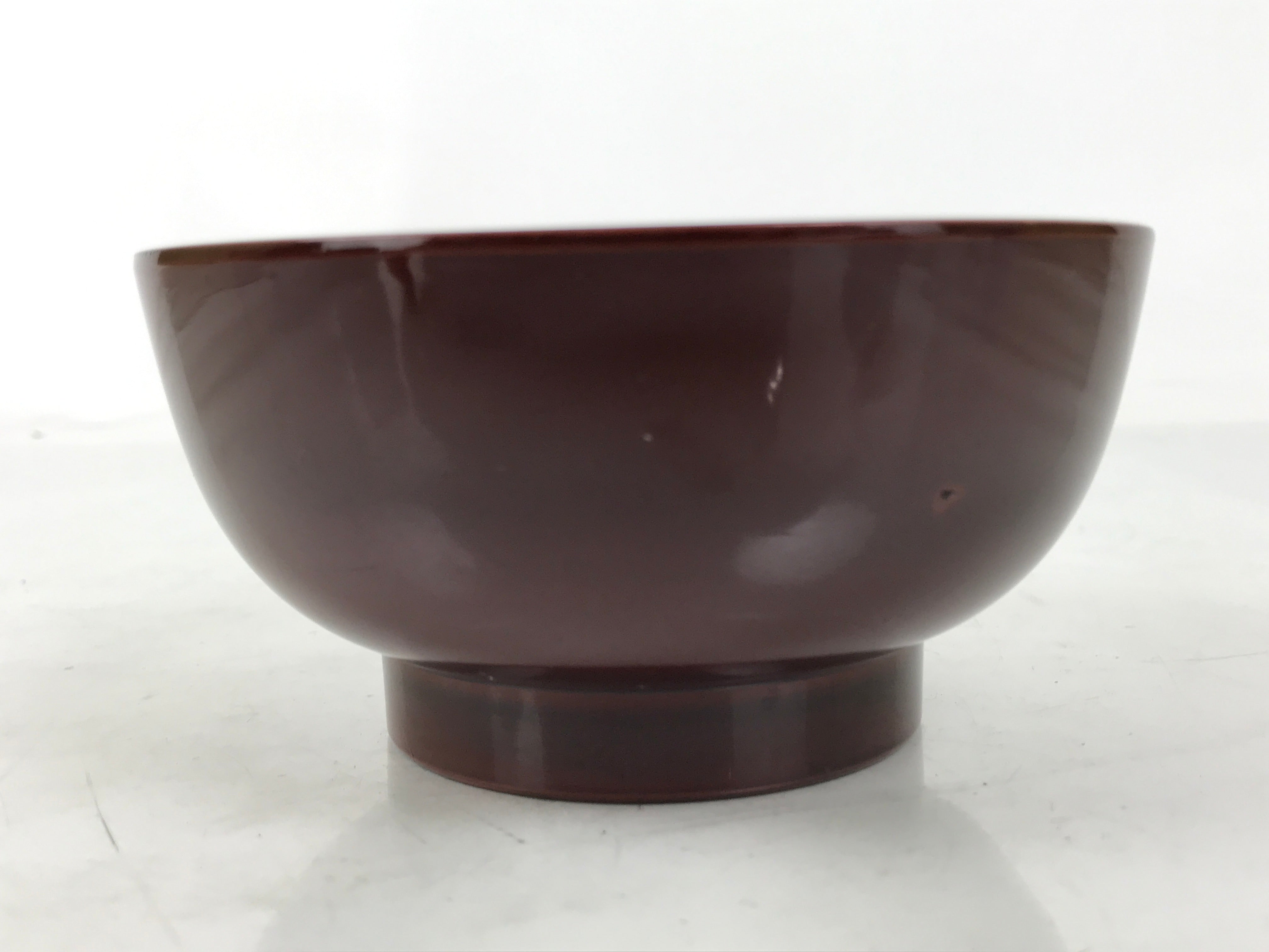 Japanese Natural Lacquered Wooden Rice Bowl Owan Vtg Wajima Nuri Red Brown LB155
