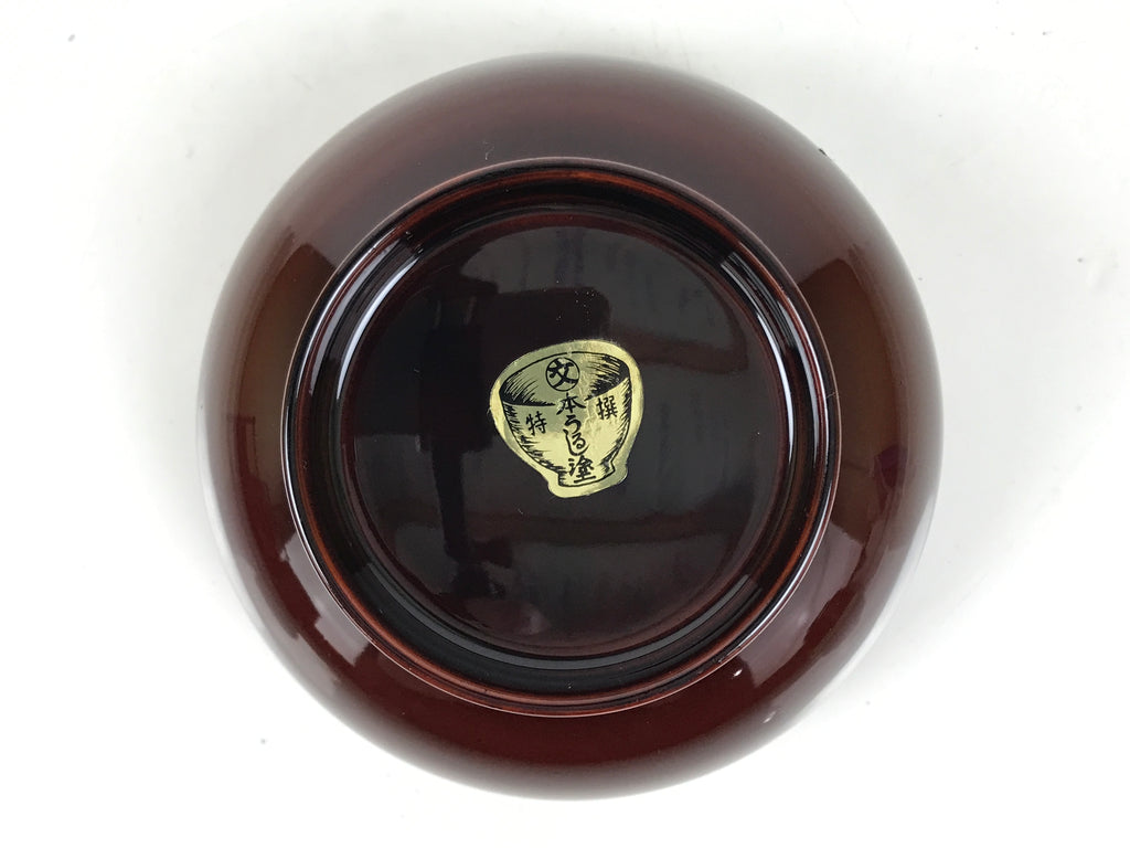 Japanese Natural Lacquered Wooden Rice Bowl Owan Vtg Wajima Nuri Red Brown LB155
