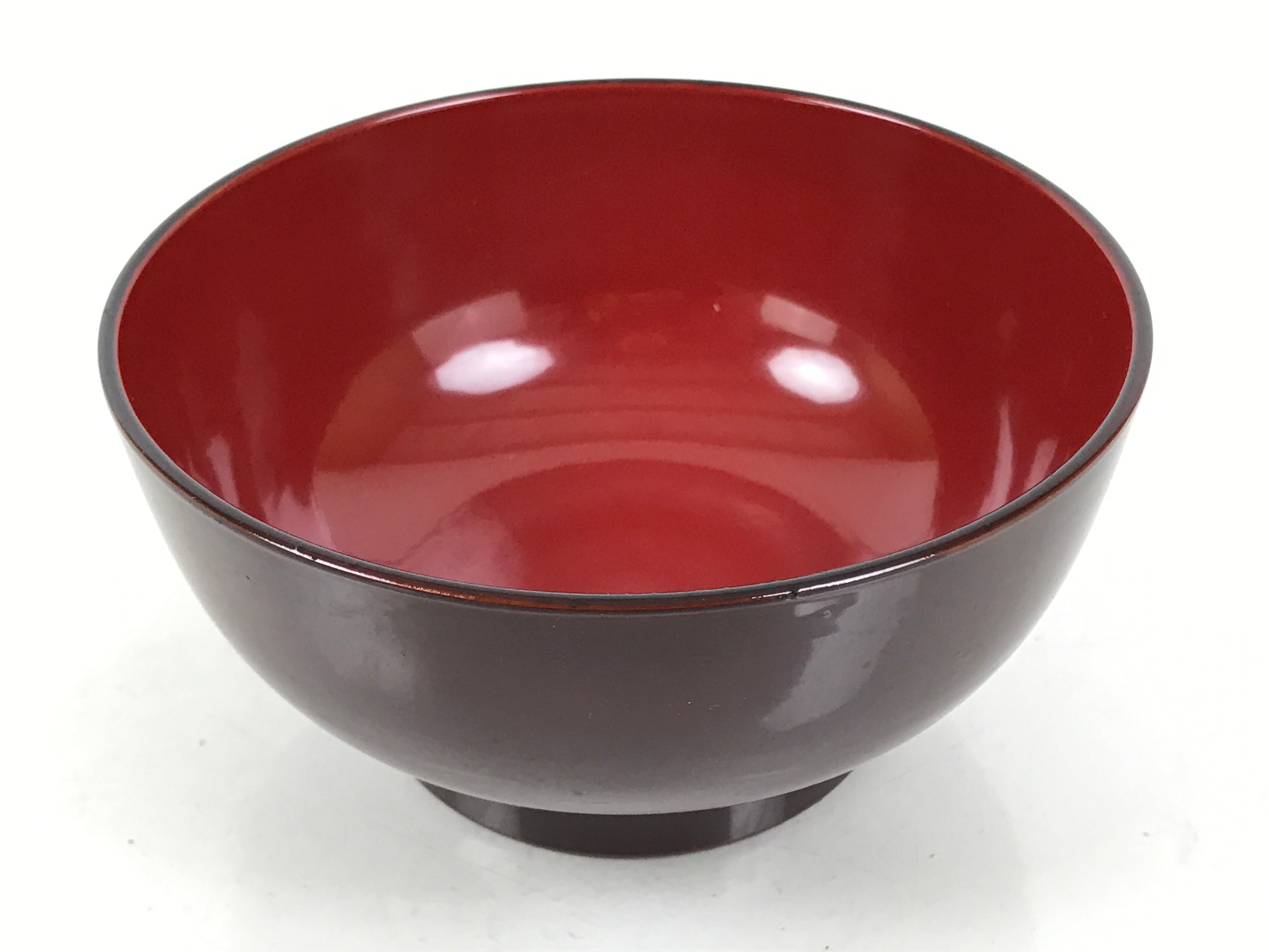 Japanese Natural Lacquered Wooden Rice Bowl Owan Vtg Wajima Nuri Red Brown LB156