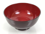 Japanese Natural Lacquered Wooden Rice Bowl Owan Vtg Wajima Nuri Red Brown LB156