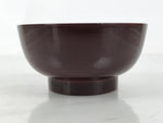 Japanese Natural Lacquered Wooden Rice Bowl Owan Vtg Wajima Nuri Red Brown LB156