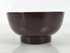 Japanese Natural Lacquered Wooden Rice Bowl Owan Vtg Wajima Nuri Red Brown LB156