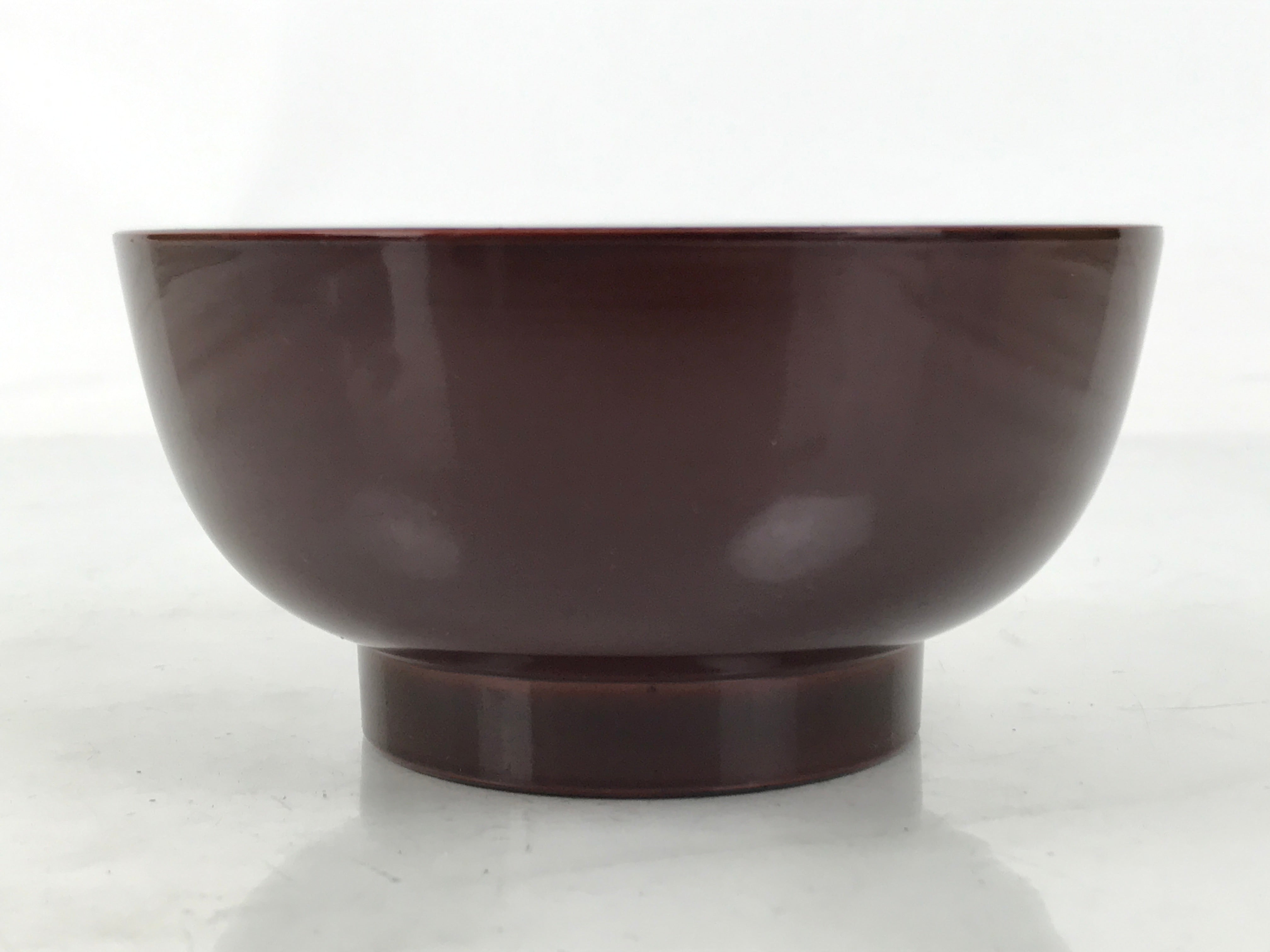 Japanese Natural Lacquered Wooden Rice Bowl Owan Vtg Wajima Nuri Red Brown LB156