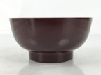 Japanese Natural Lacquered Wooden Rice Bowl Owan Vtg Wajima Nuri Red Brown LB156