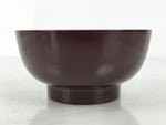 Japanese Natural Lacquered Wooden Rice Bowl Owan Vtg Wajima Nuri Red Brown LB156