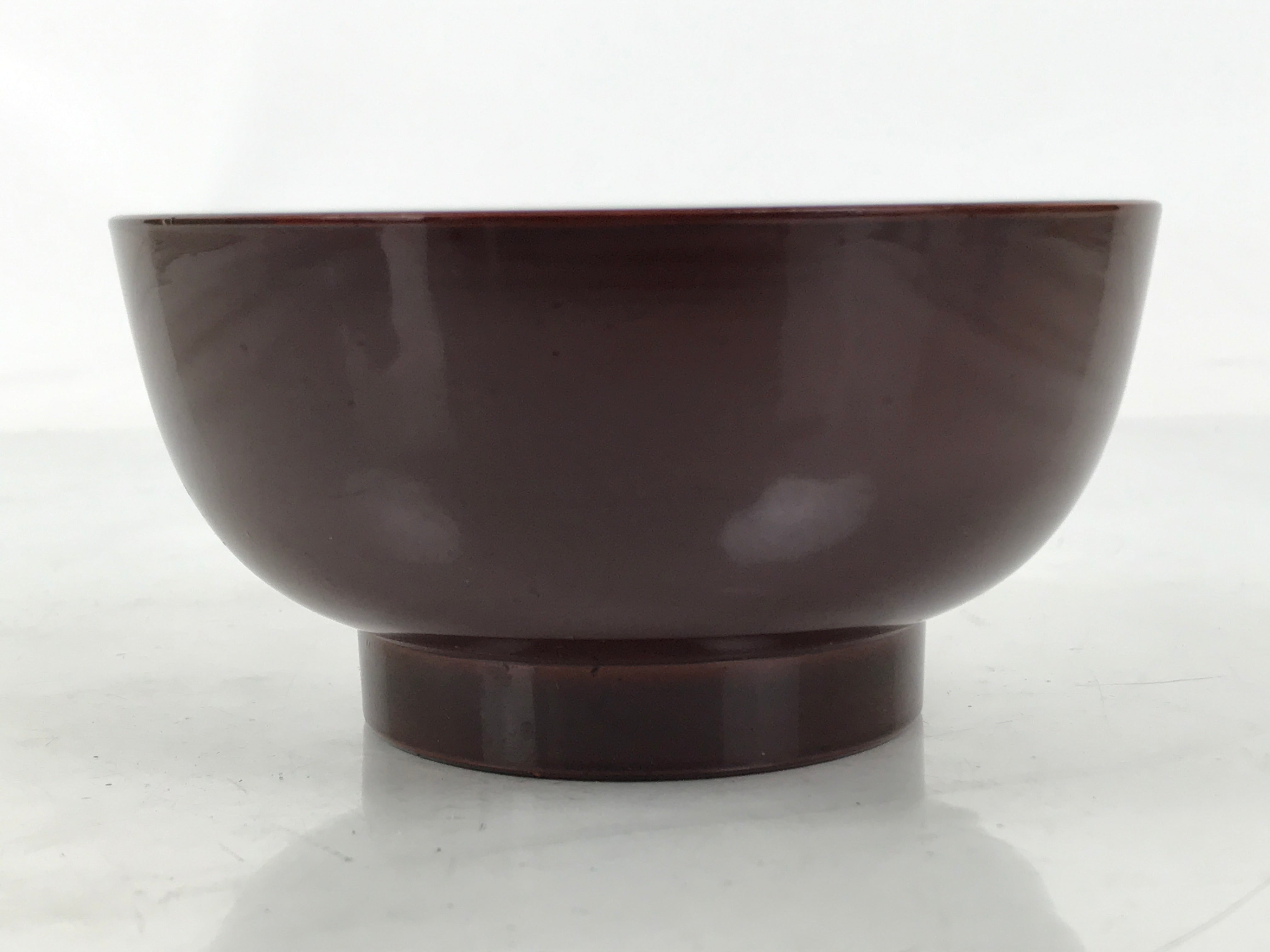Japanese Natural Lacquered Wooden Rice Bowl Owan Vtg Wajima Nuri Red Brown LB156