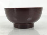 Japanese Natural Lacquered Wooden Rice Bowl Owan Vtg Wajima Nuri Red Brown LB156