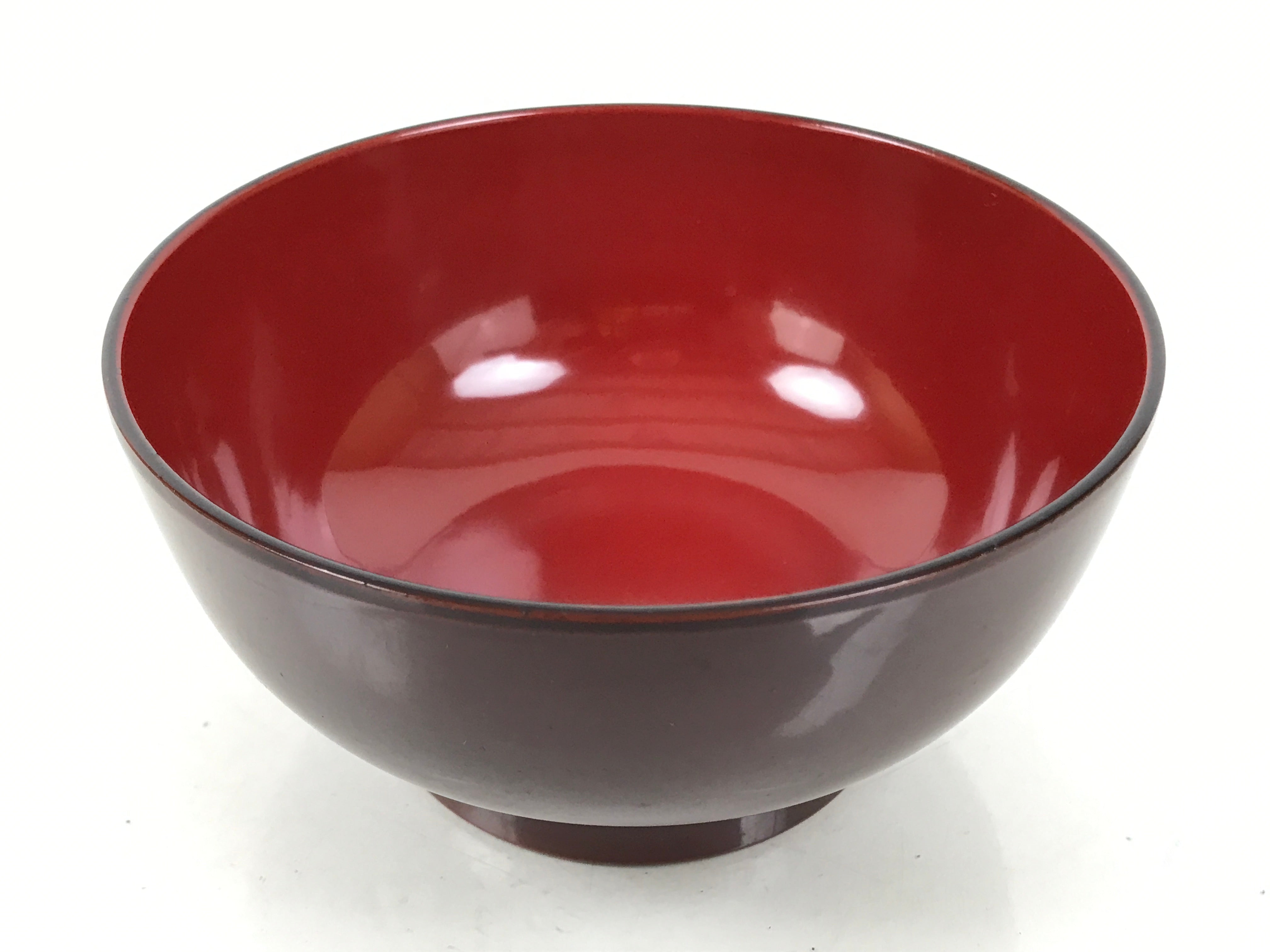 Japanese Natural Lacquered Wooden Rice Bowl Owan Vtg Wajima Nuri Red Brown LB157