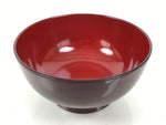 Japanese Natural Lacquered Wooden Rice Bowl Owan Vtg Wajima Nuri Red Brown LB157