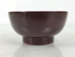 Japanese Natural Lacquered Wooden Rice Bowl Owan Vtg Wajima Nuri Red Brown LB157