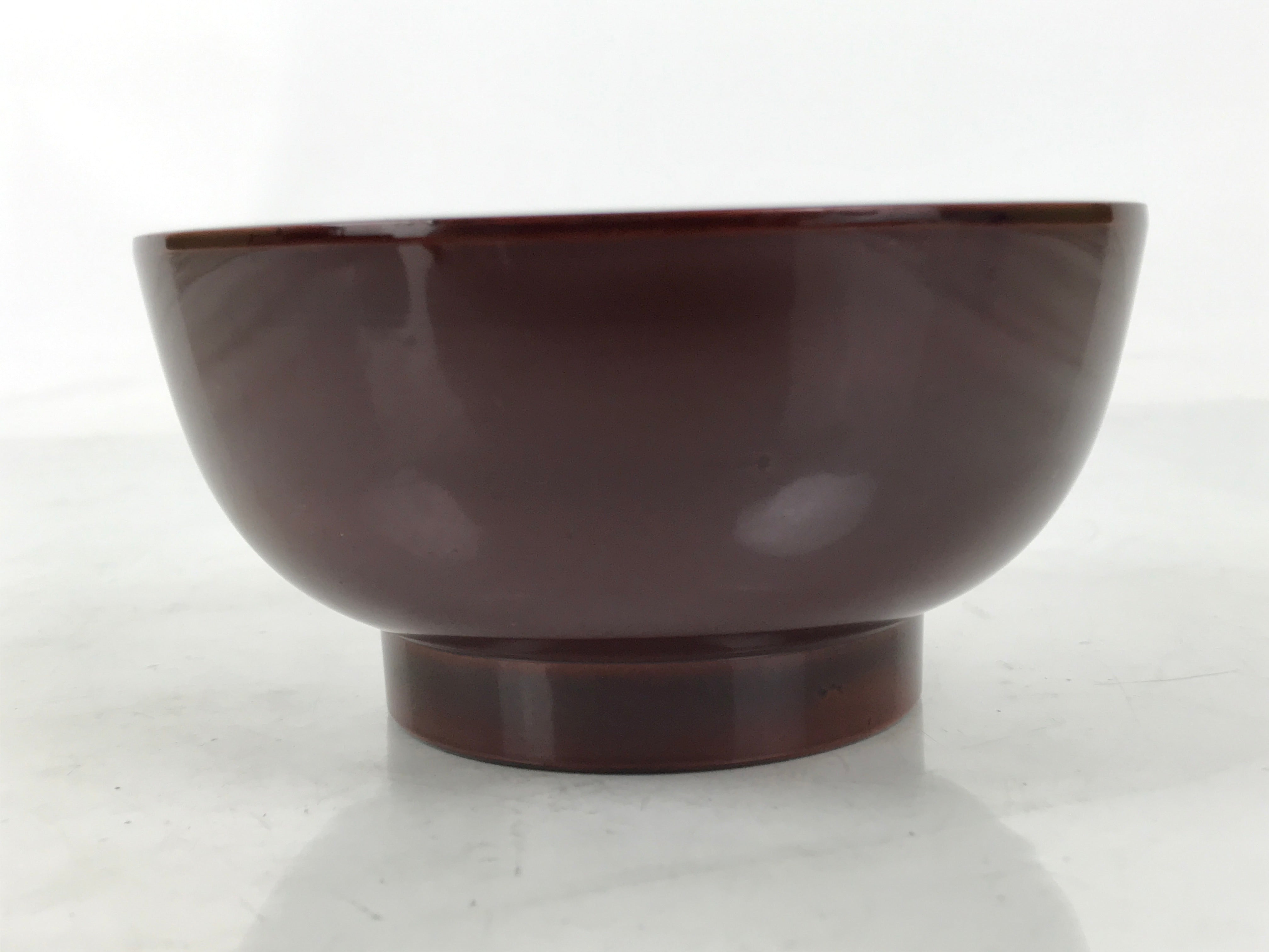 Japanese Natural Lacquered Wooden Rice Bowl Owan Vtg Wajima Nuri Red Brown LB157