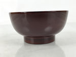 Japanese Natural Lacquered Wooden Rice Bowl Owan Vtg Wajima Nuri Red Brown LB157