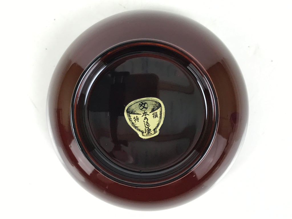 Japanese Natural Lacquered Wooden Rice Bowl Owan Vtg Wajima Nuri Red Brown LB157
