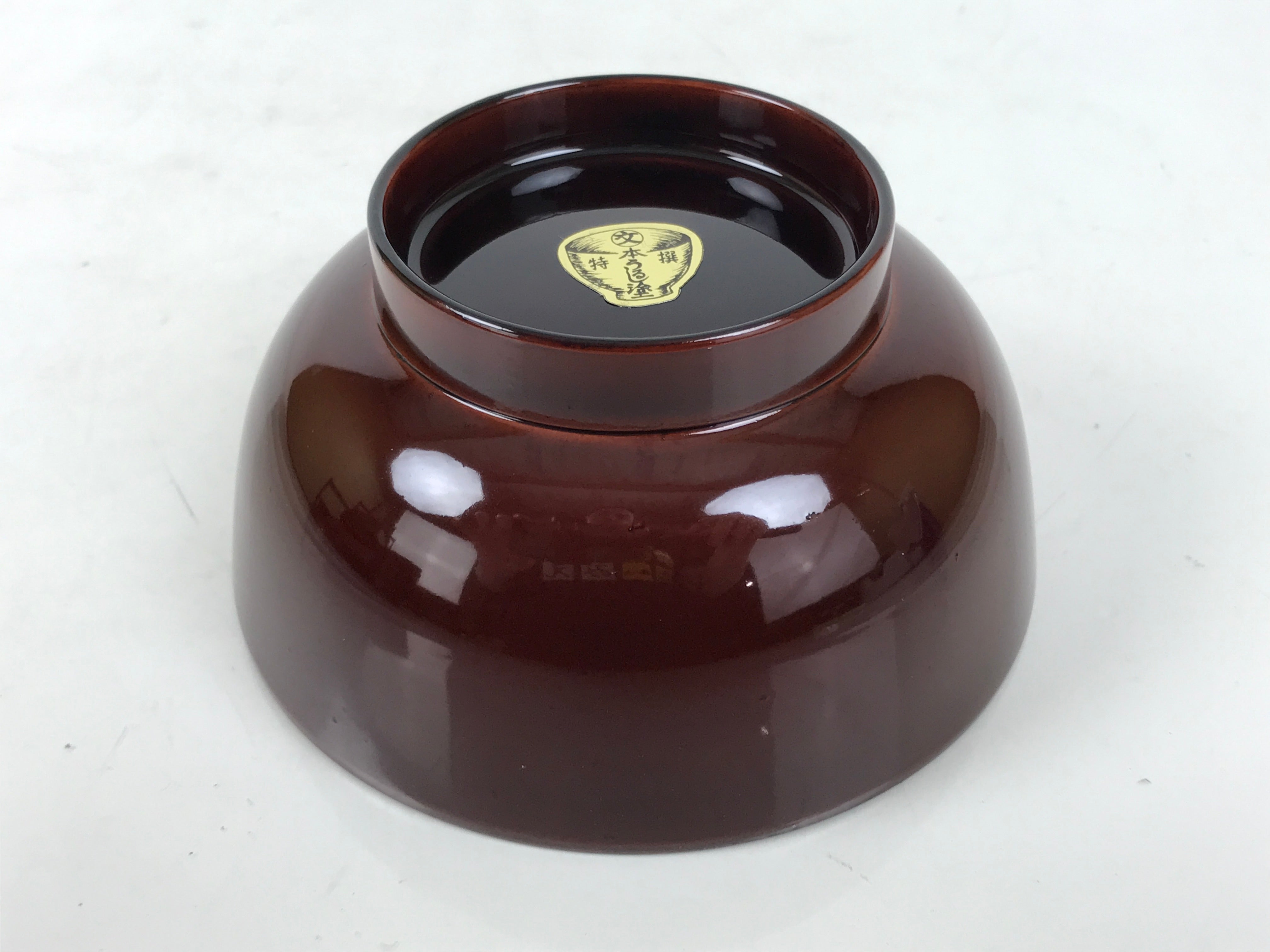 Japanese Natural Lacquered Wooden Rice Bowl Owan Vtg Wajima Nuri Red Brown LB157