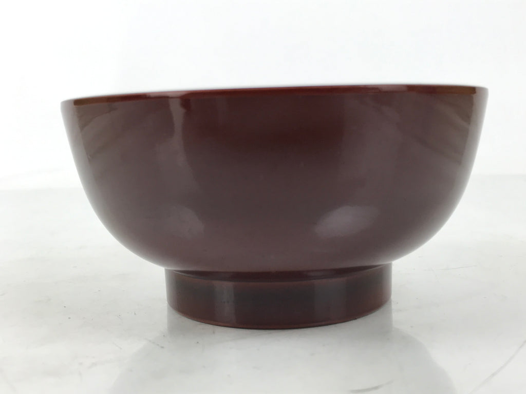 Japanese Natural Lacquered Wooden Rice Bowl Owan Vtg Wajima Nuri Red Brown LB158