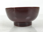 Japanese Natural Lacquered Wooden Rice Bowl Owan Vtg Wajima Nuri Red Brown LB158