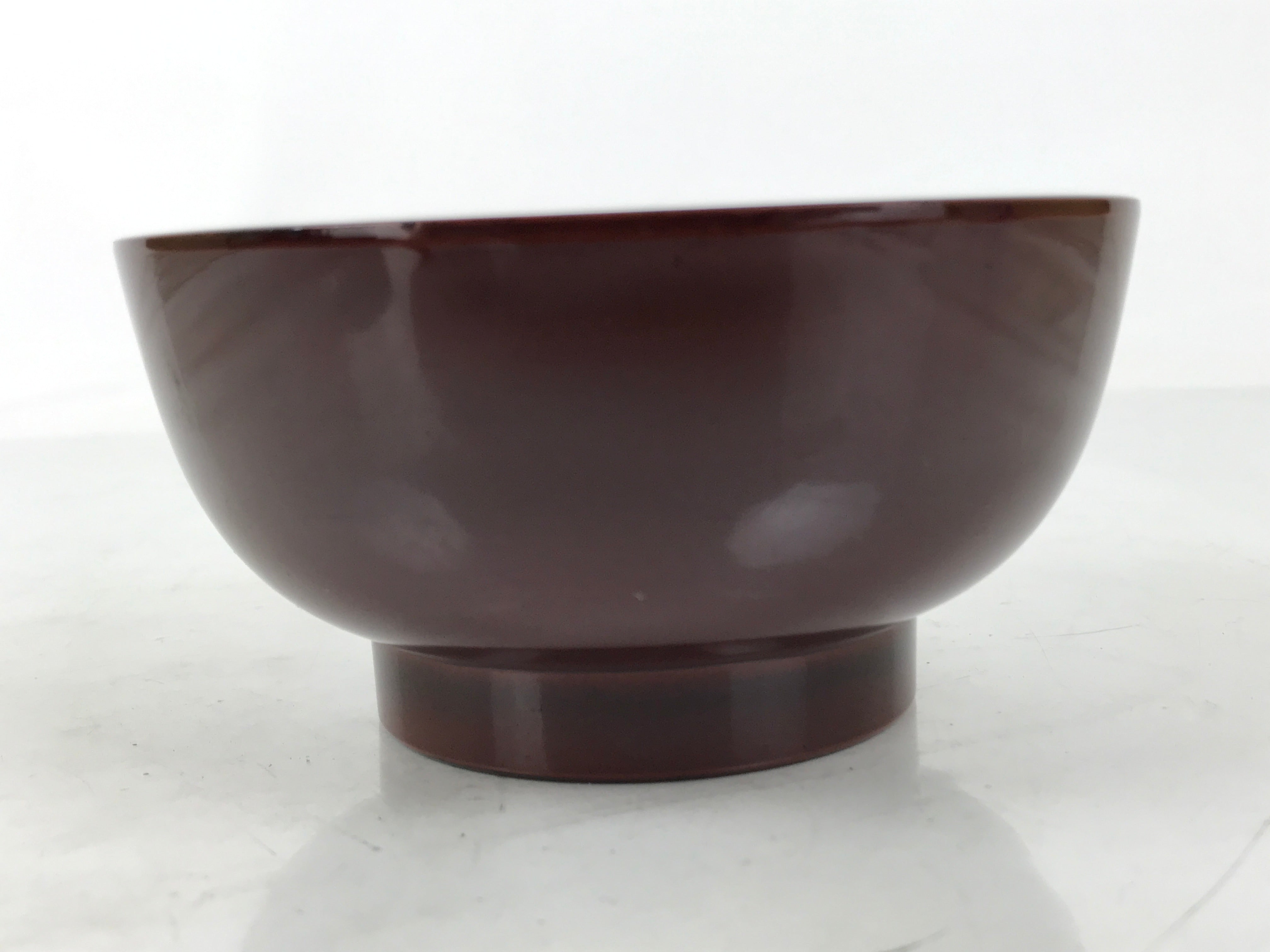 Japanese Natural Lacquered Wooden Rice Bowl Owan Vtg Wajima Nuri Red Brown LB158