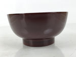 Japanese Natural Lacquered Wooden Rice Bowl Owan Vtg Wajima Nuri Red Brown LB158