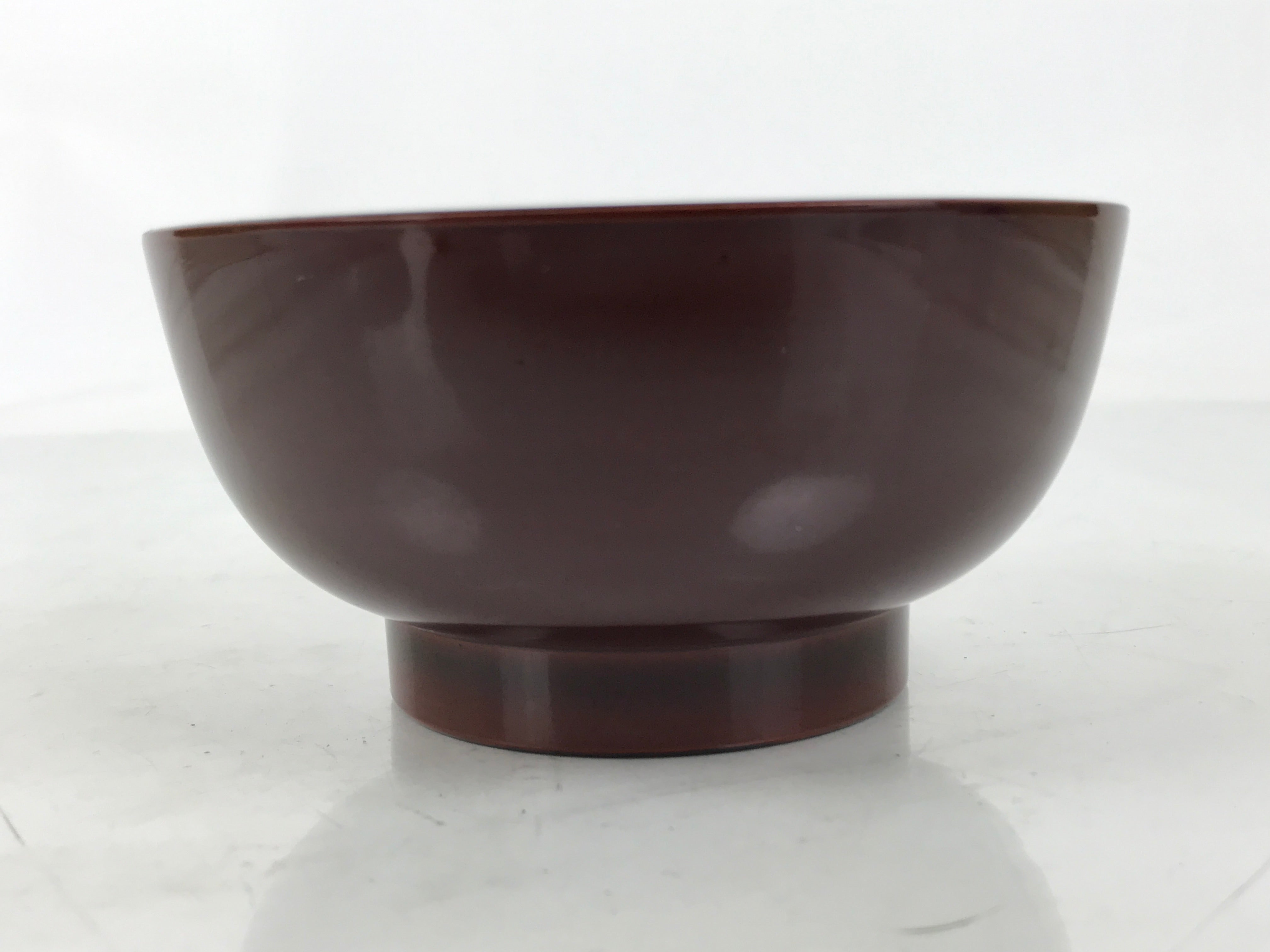Japanese Natural Lacquered Wooden Rice Bowl Owan Vtg Wajima Nuri Red Brown LB158