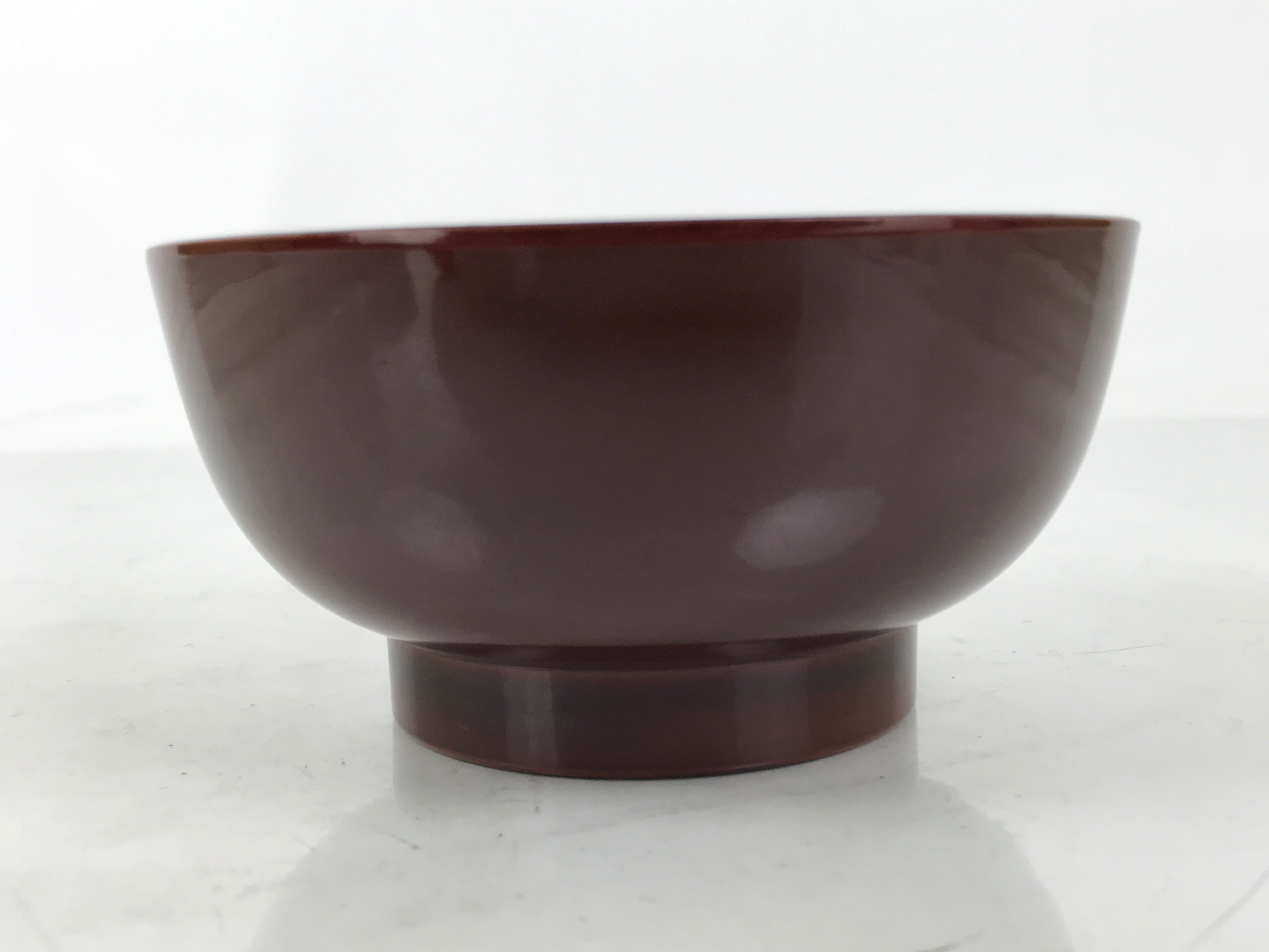 Japanese Natural Lacquered Wooden Rice Bowl Owan Vtg Wajima Nuri Red Brown LB158