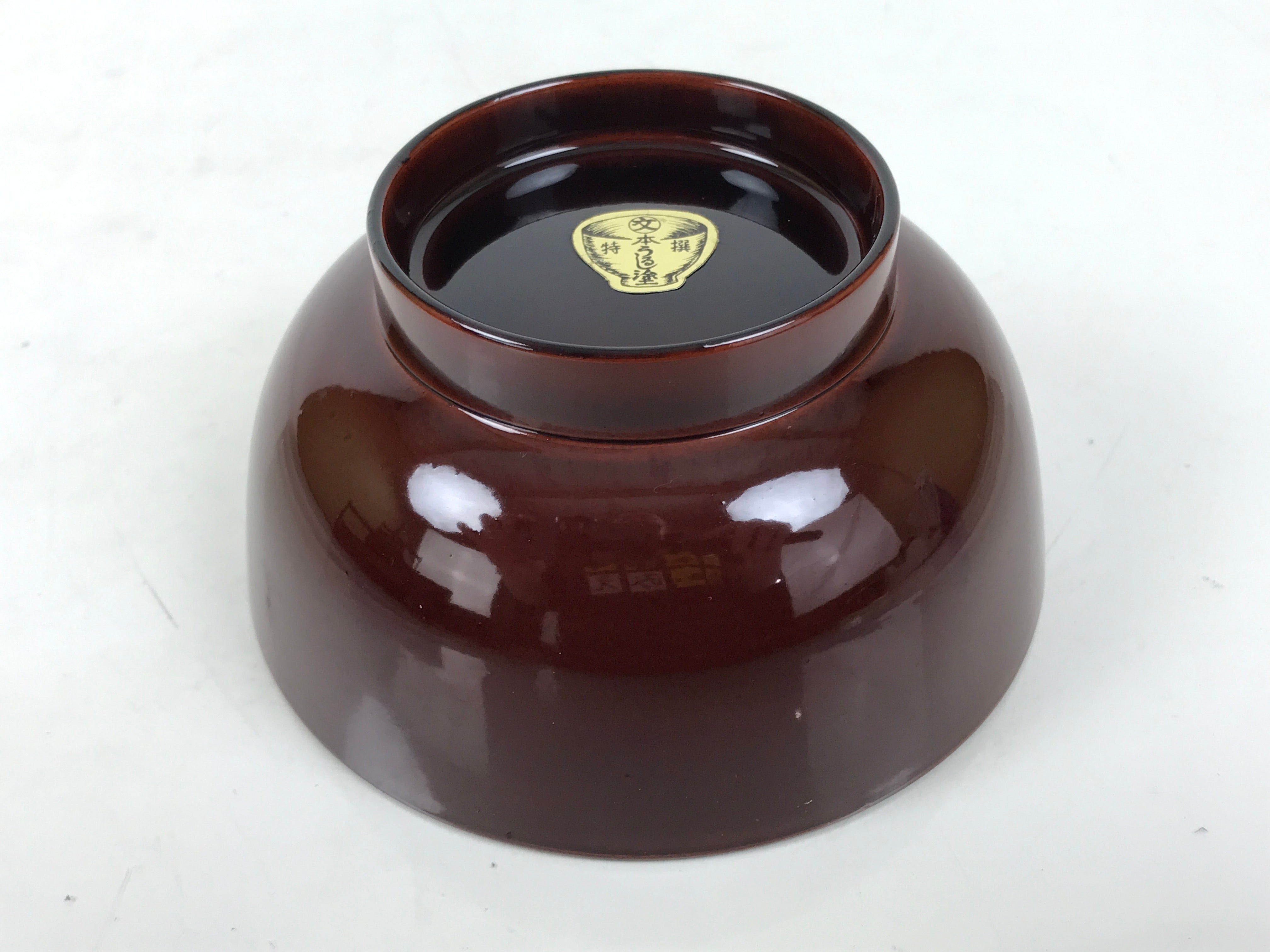 Japanese Natural Lacquered Wooden Rice Bowl Owan Vtg Wajima Nuri Red Brown LB158