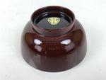 Japanese Natural Lacquered Wooden Rice Bowl Owan Vtg Wajima Nuri Red Brown LB158
