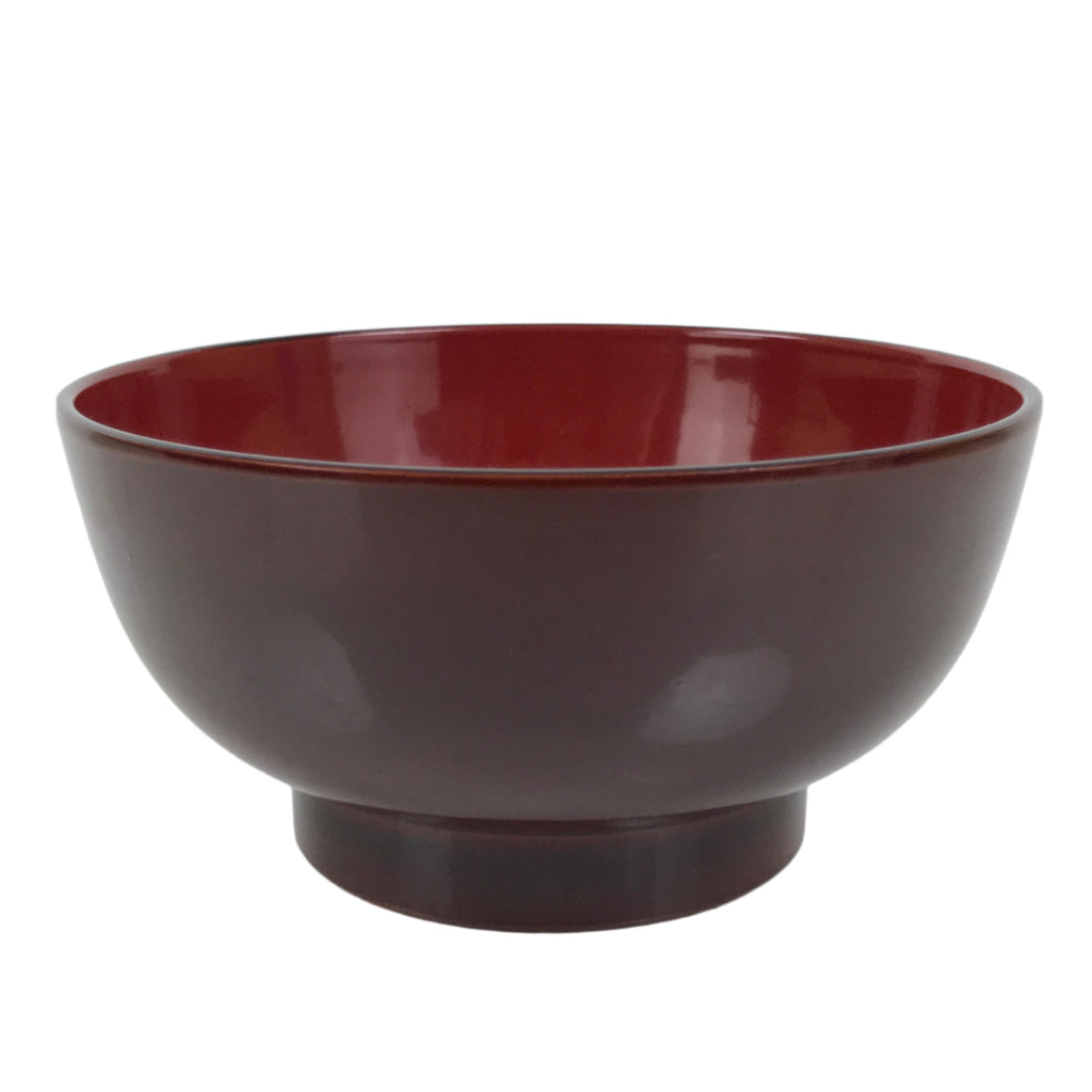 Japanese Natural Lacquered Wooden Rice Bowl Owan Vtg Wajima Nuri Red Brown LB158