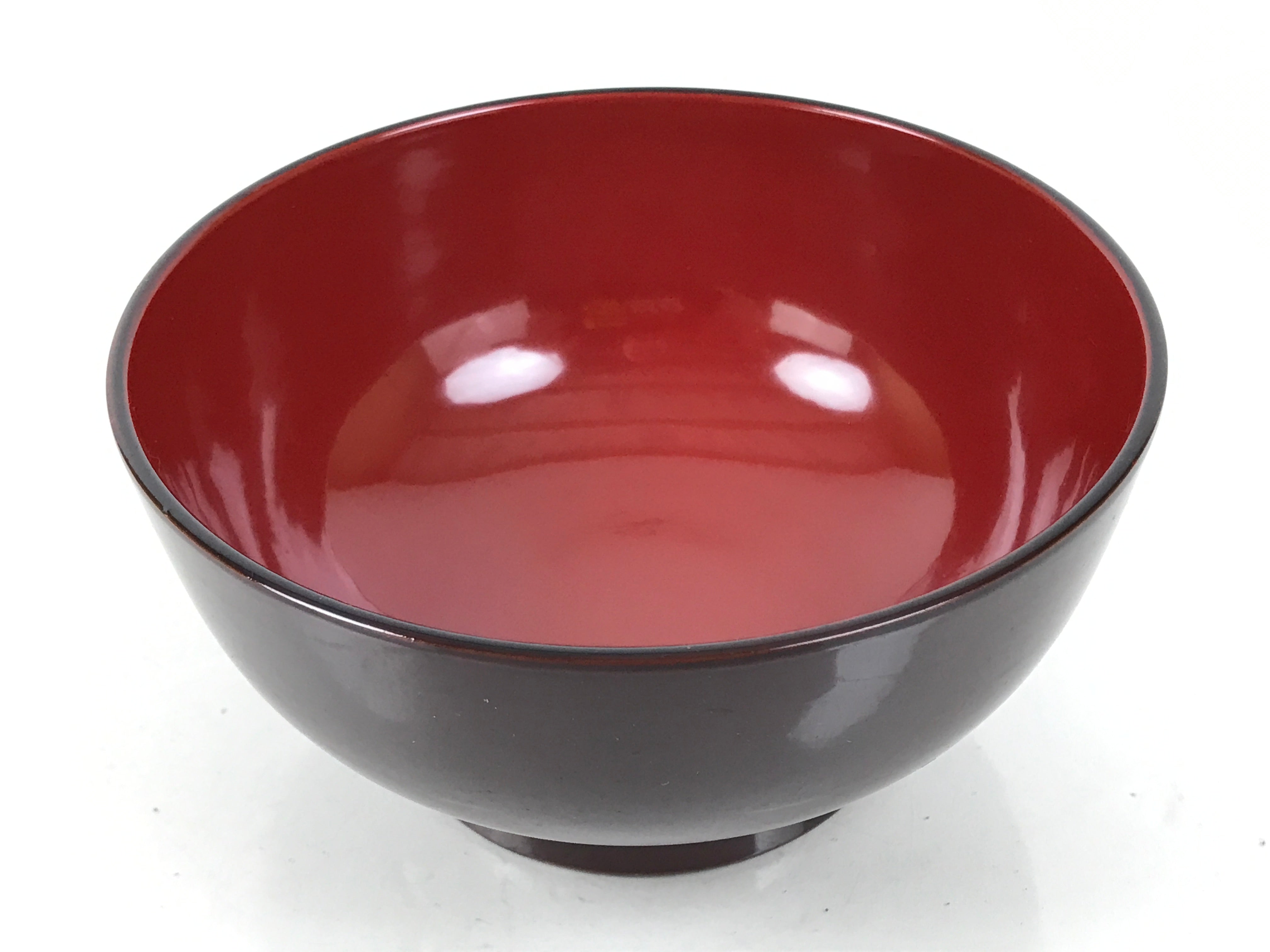Japanese Natural Lacquered Wooden Rice Bowl Owan Vtg Wajima Nuri Red Brown LB159