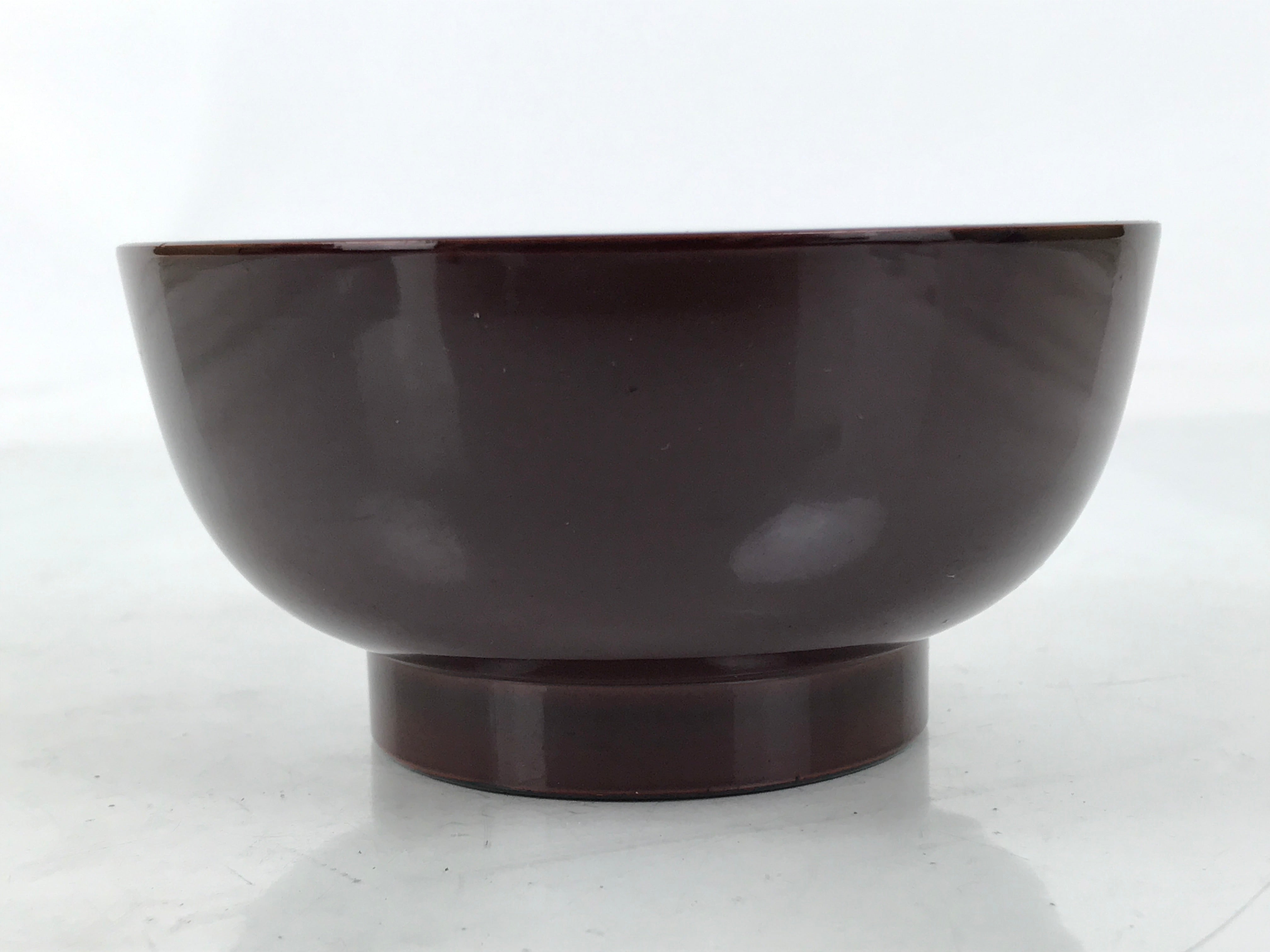 Japanese Natural Lacquered Wooden Rice Bowl Owan Vtg Wajima Nuri Red Brown LB159