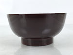 Japanese Natural Lacquered Wooden Rice Bowl Owan Vtg Wajima Nuri Red Brown LB159