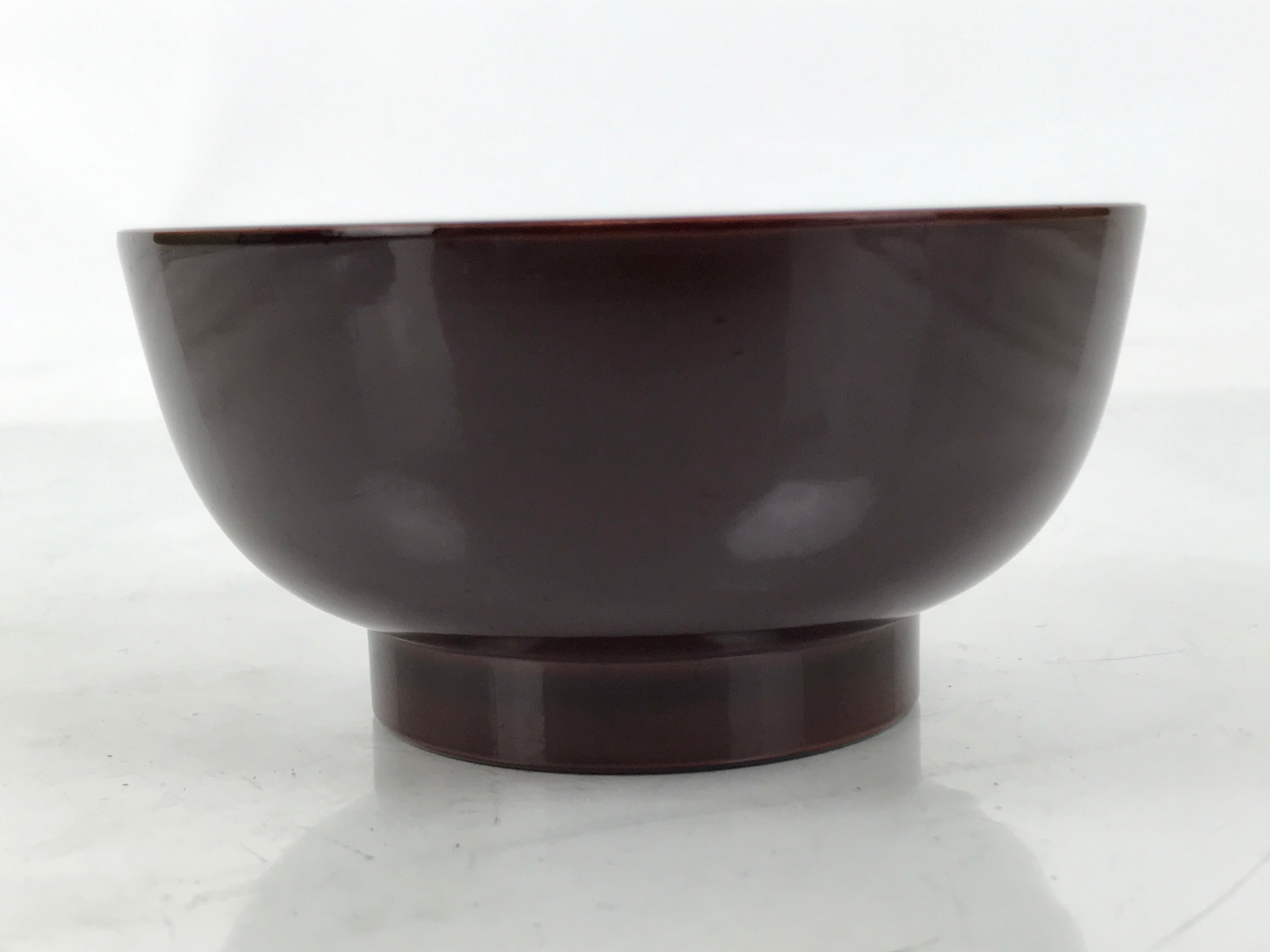 Japanese Natural Lacquered Wooden Rice Bowl Owan Vtg Wajima Nuri Red Brown LB159