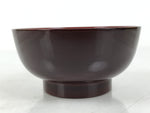 Japanese Natural Lacquered Wooden Rice Bowl Owan Vtg Wajima Nuri Red Brown LB159