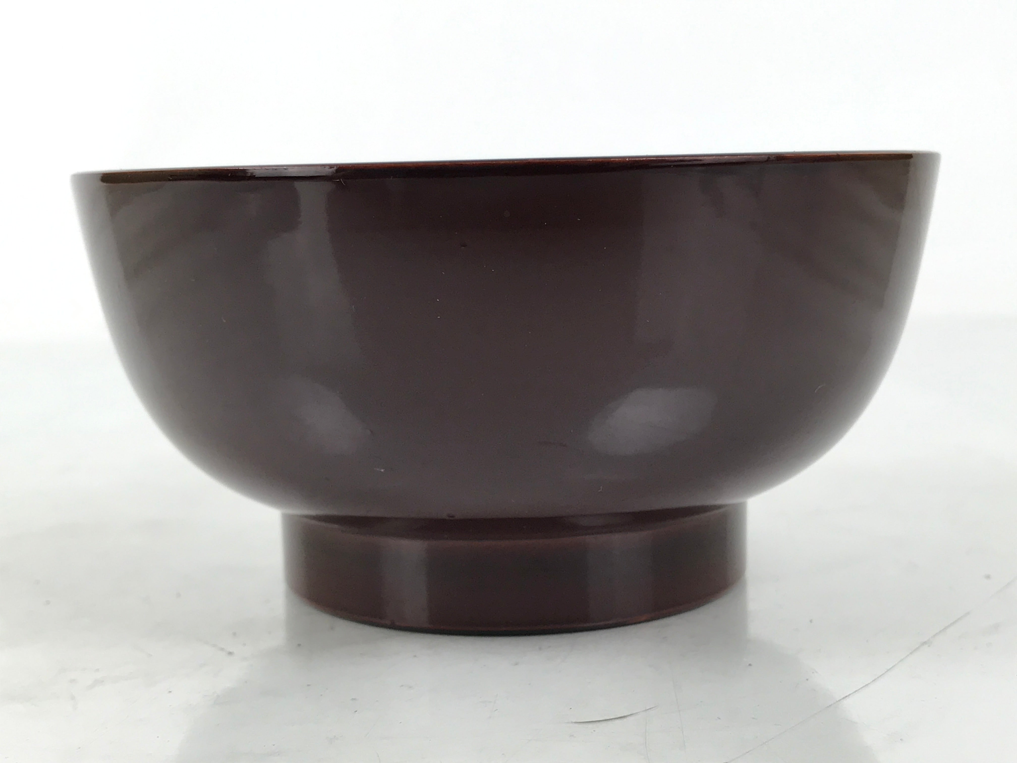 Japanese Natural Lacquered Wooden Rice Bowl Owan Vtg Wajima Nuri Red Brown LB159