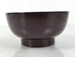 Japanese Natural Lacquered Wooden Rice Bowl Owan Vtg Wajima Nuri Red Brown LB159