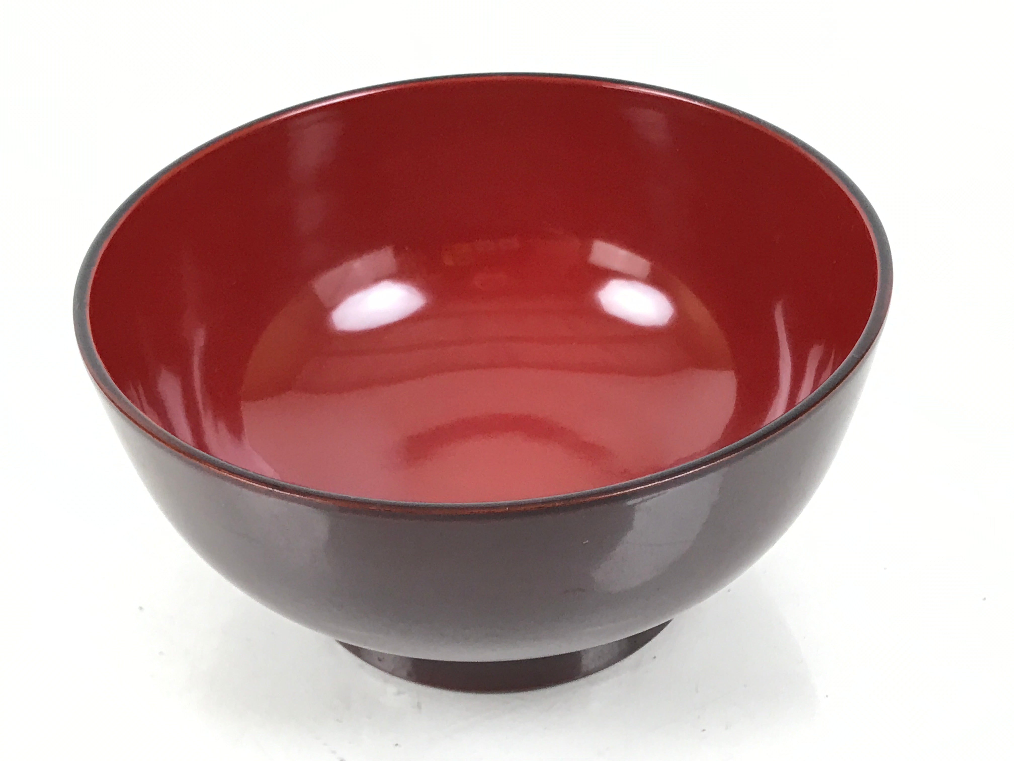 Japanese Natural Lacquered Wooden Rice Bowl Owan Vtg Wajima Nuri Red Brown LB160