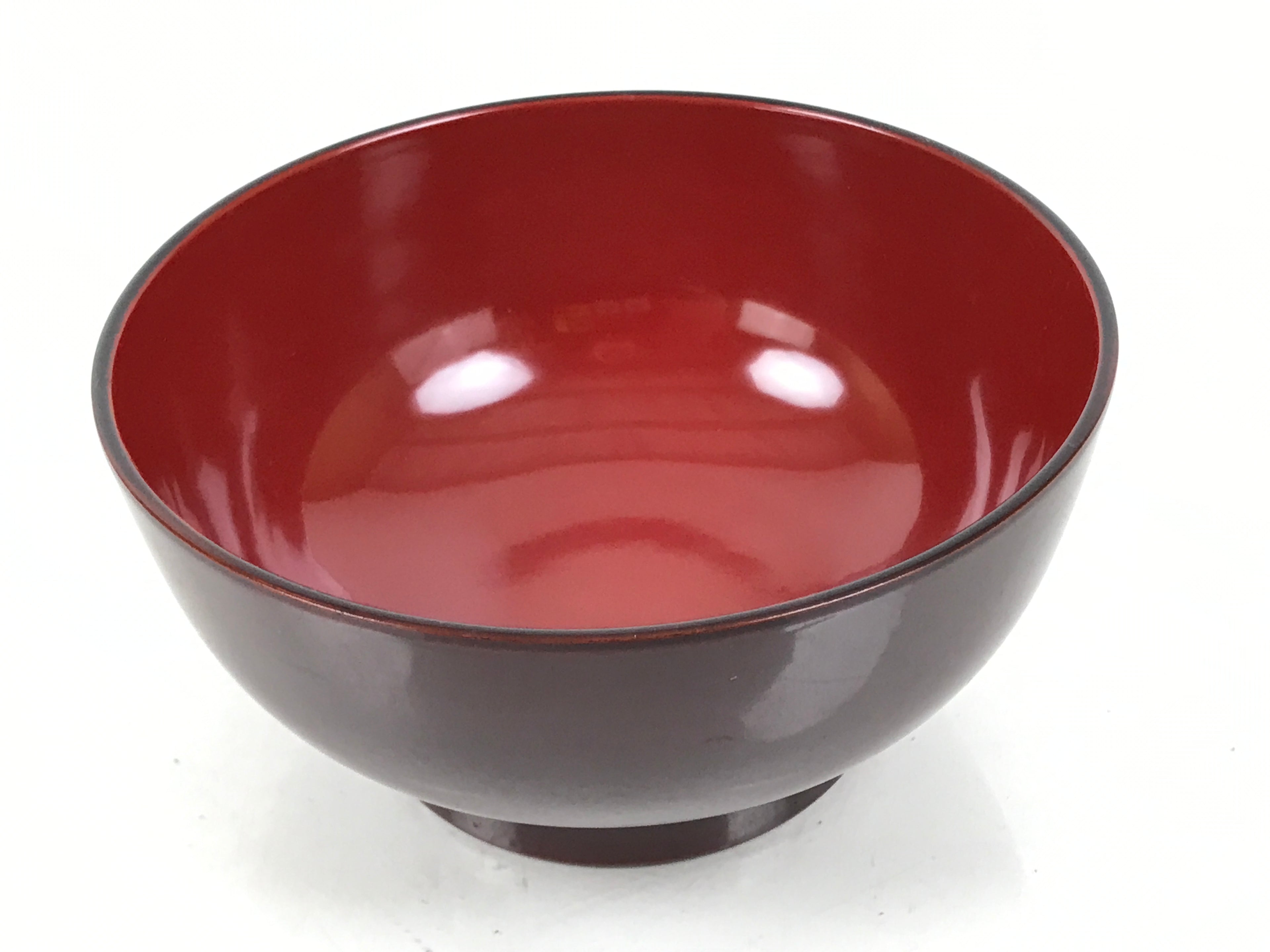 Japanese Natural Lacquered Wooden Rice Bowl Owan Vtg Wajima Nuri Red Brown LB160