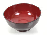 Japanese Natural Lacquered Wooden Rice Bowl Owan Vtg Wajima Nuri Red Brown LB160