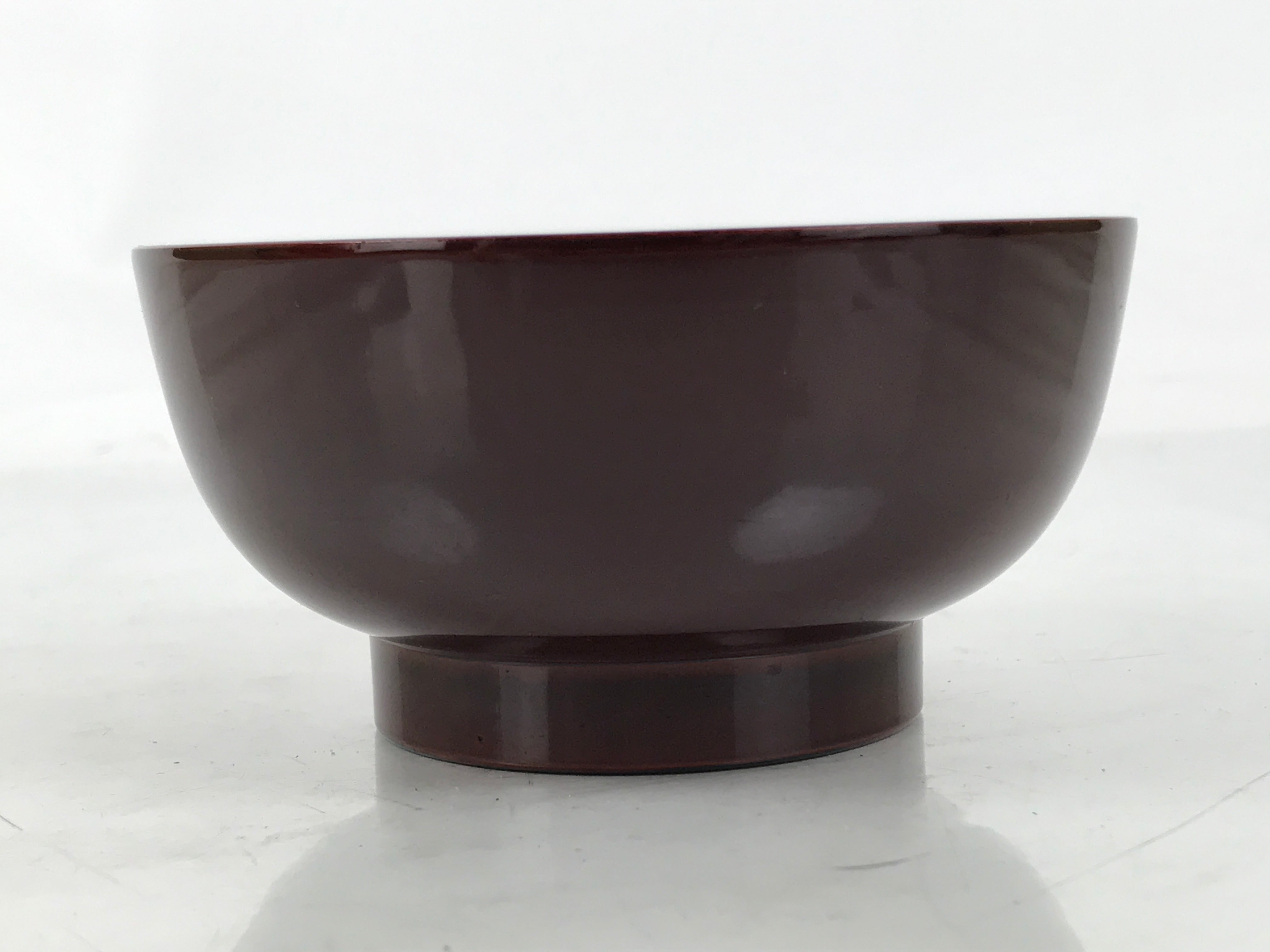 Japanese Natural Lacquered Wooden Rice Bowl Owan Vtg Wajima Nuri Red Brown LB160