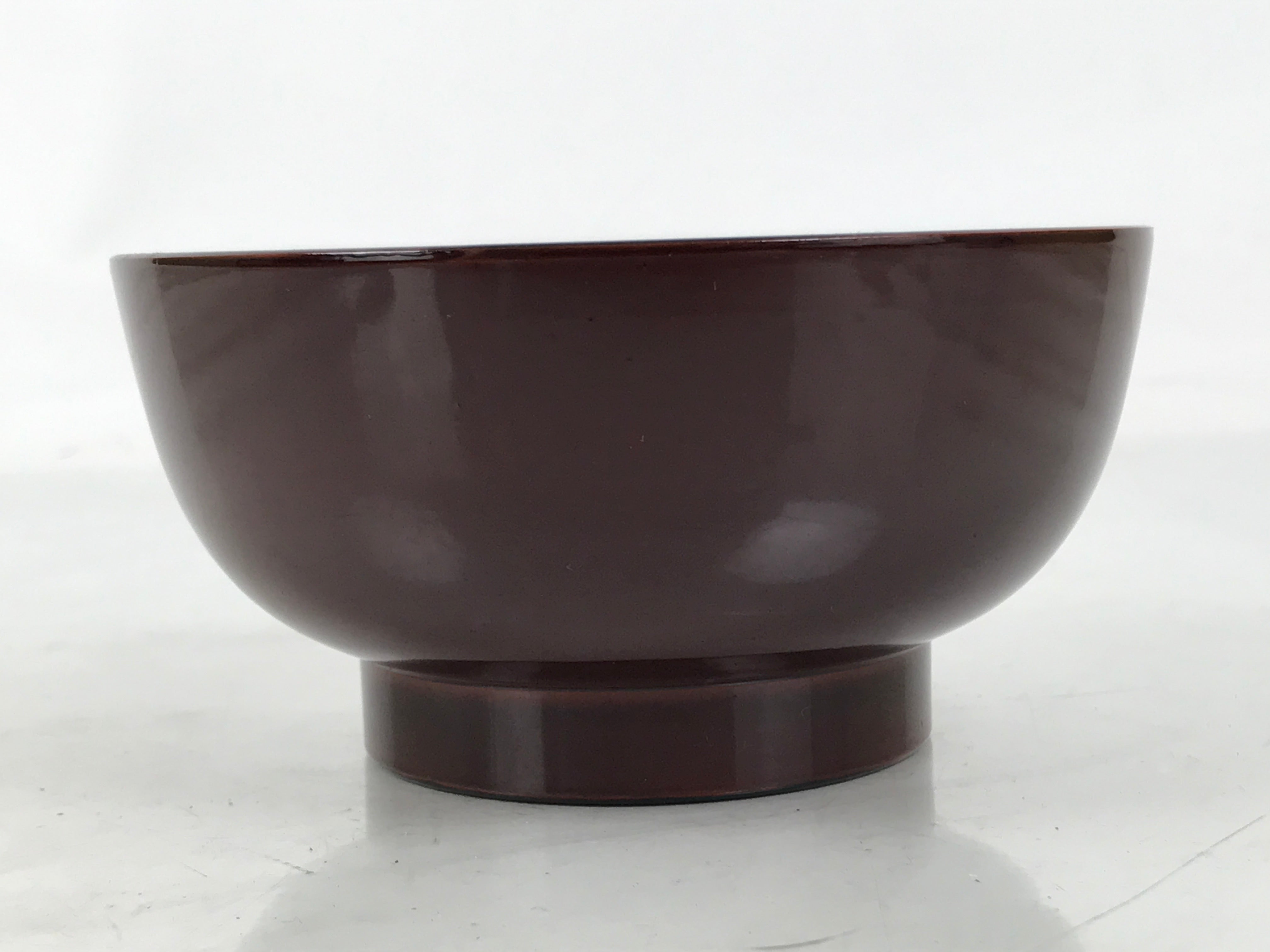 Japanese Natural Lacquered Wooden Rice Bowl Owan Vtg Wajima Nuri Red Brown LB160